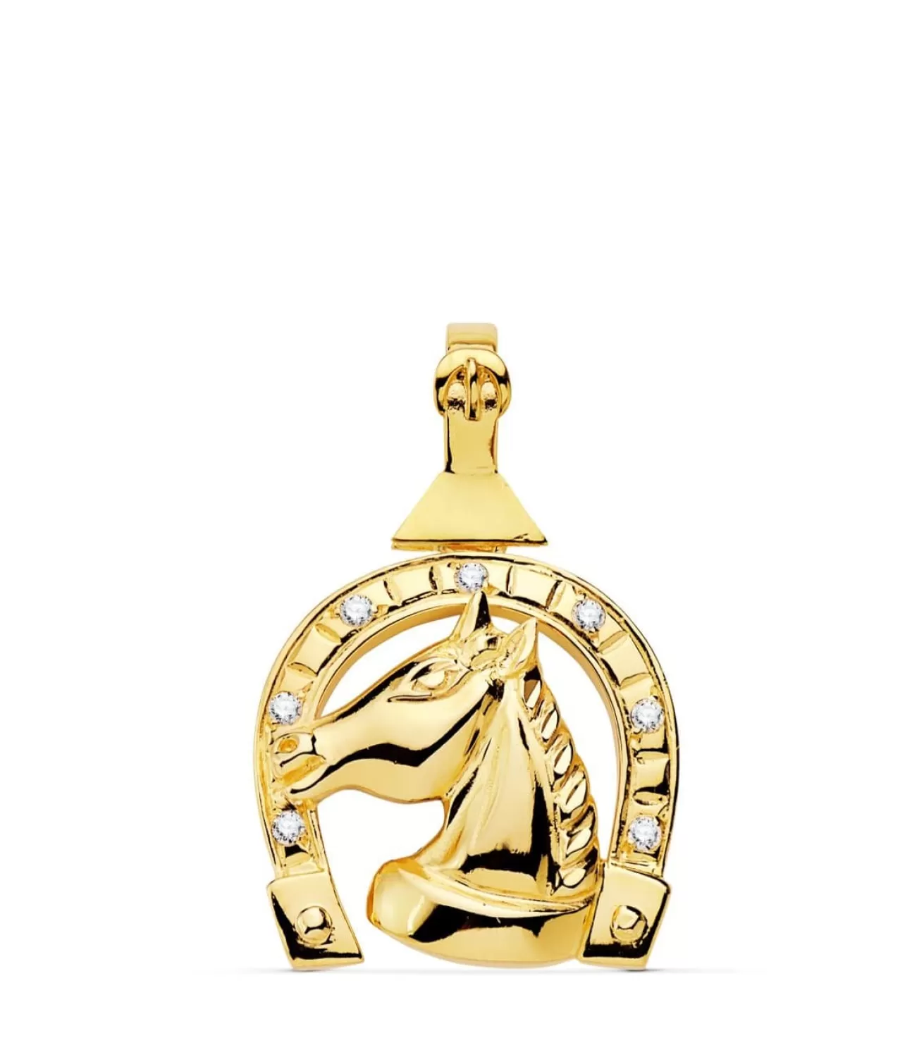 Colgante Herradura Caballo Oro 18K Circonitas<Alda Joyeros Hot