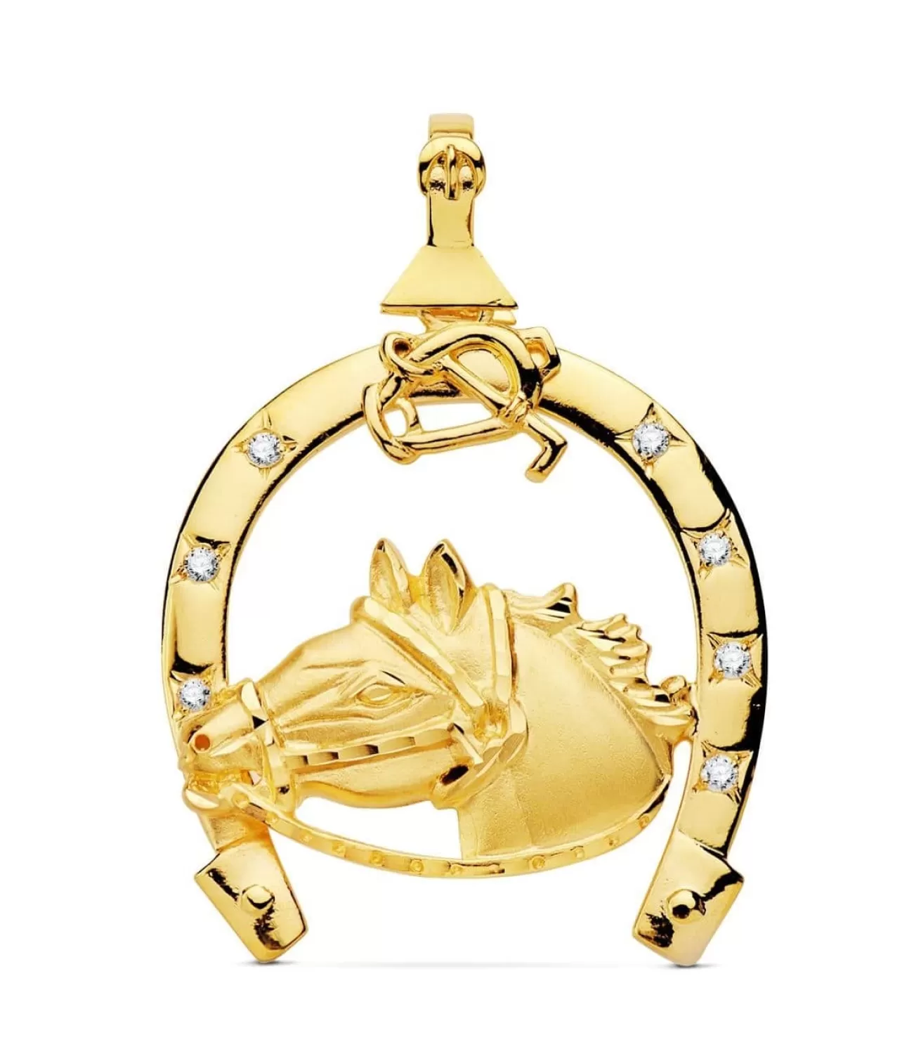 Colgante Herradura Caballo Oro 18K Circonitas 42Mm<Alda Joyeros Flash Sale