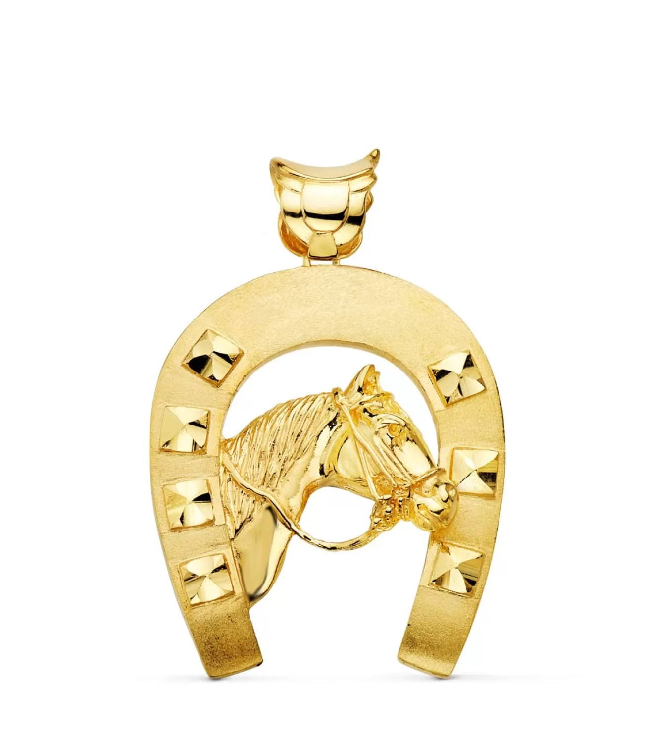 Colgante Herradura Con Caballo Oro 18K 48 Mm<Alda Joyeros New