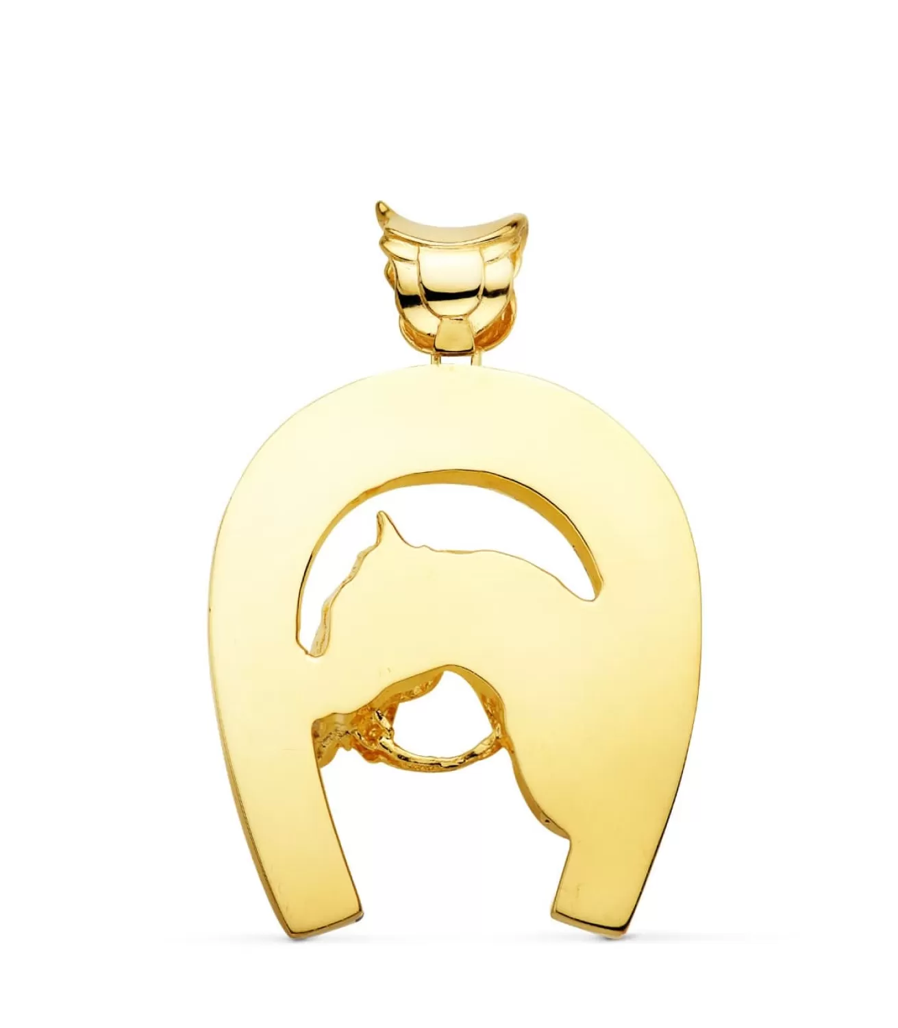 Colgante Herradura Con Caballo Oro 18K 48 Mm<Alda Joyeros New