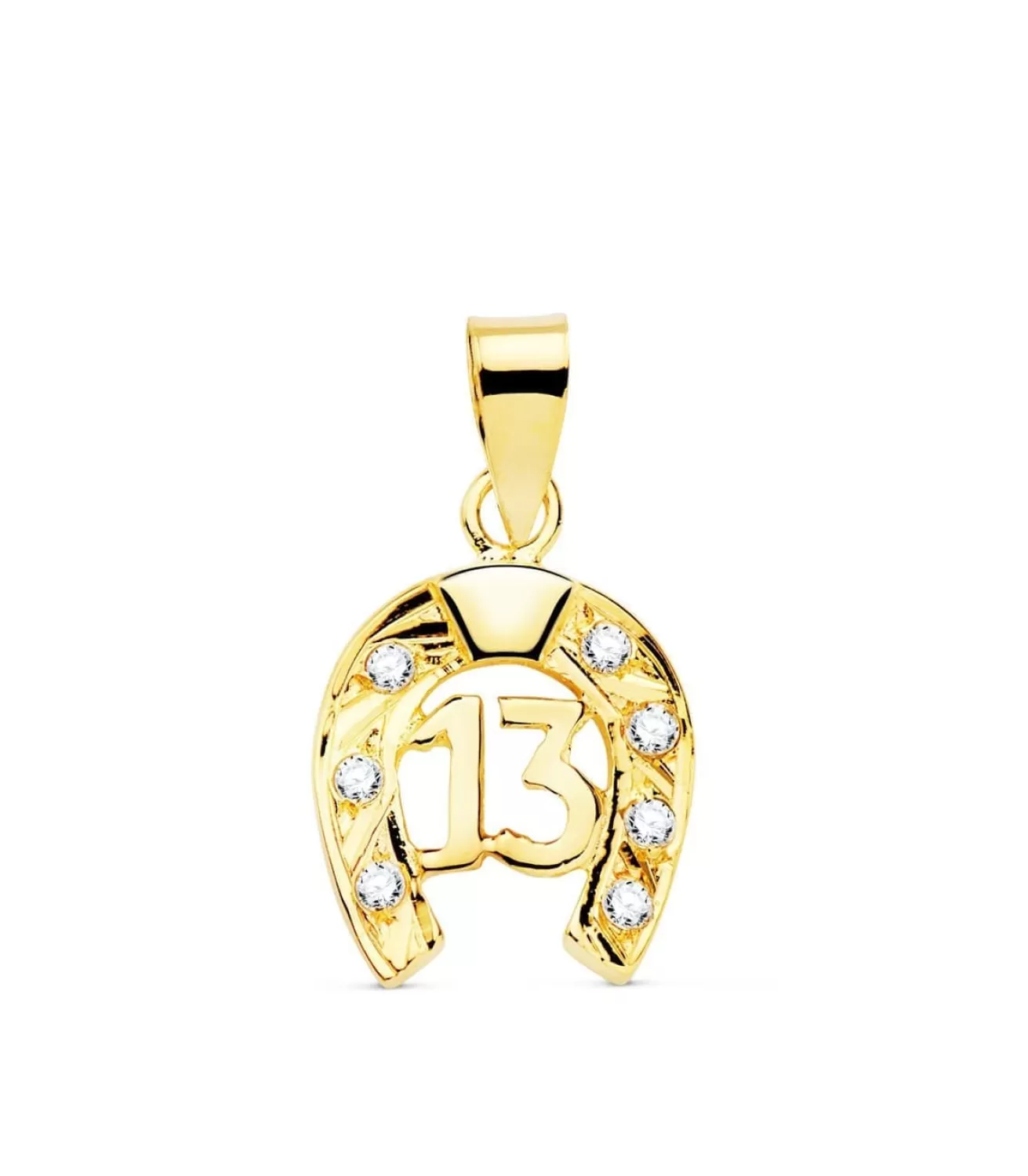 Colgante Herradura N 13 Oro Amarillo 18K 14 Mm<Alda Joyeros Best Sale