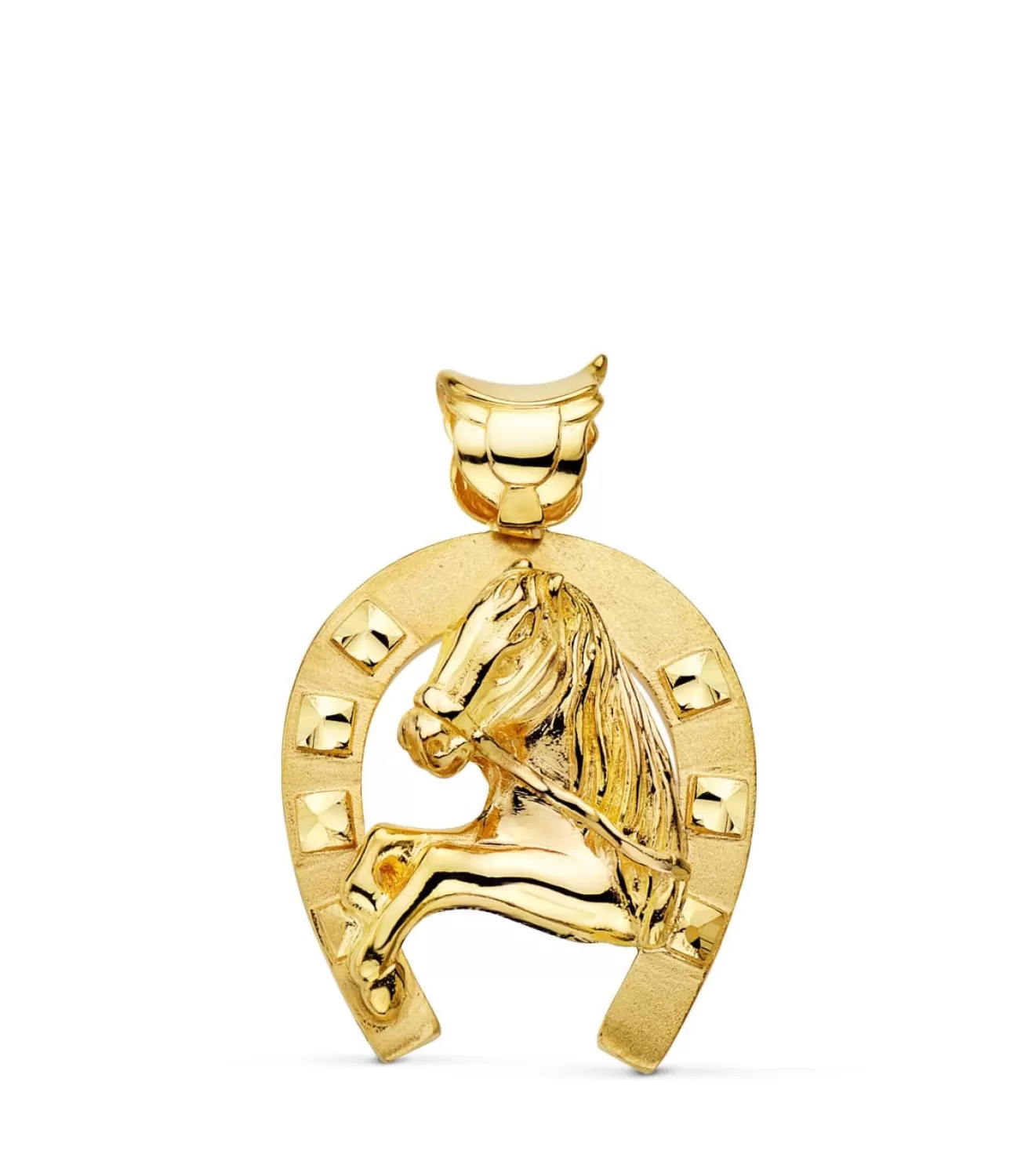 Colgante Herradura Silueta Caballo Oro 18K 40Mm<Alda Joyeros New