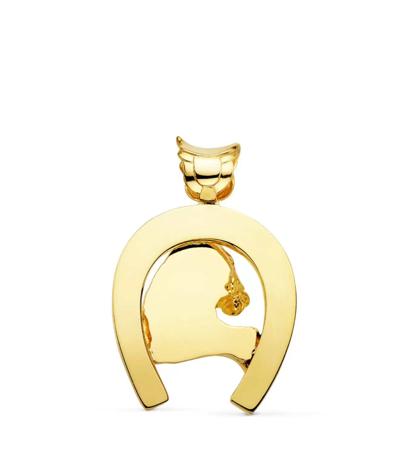 Colgante Herradura Silueta Caballo Oro 18K 40Mm<Alda Joyeros New