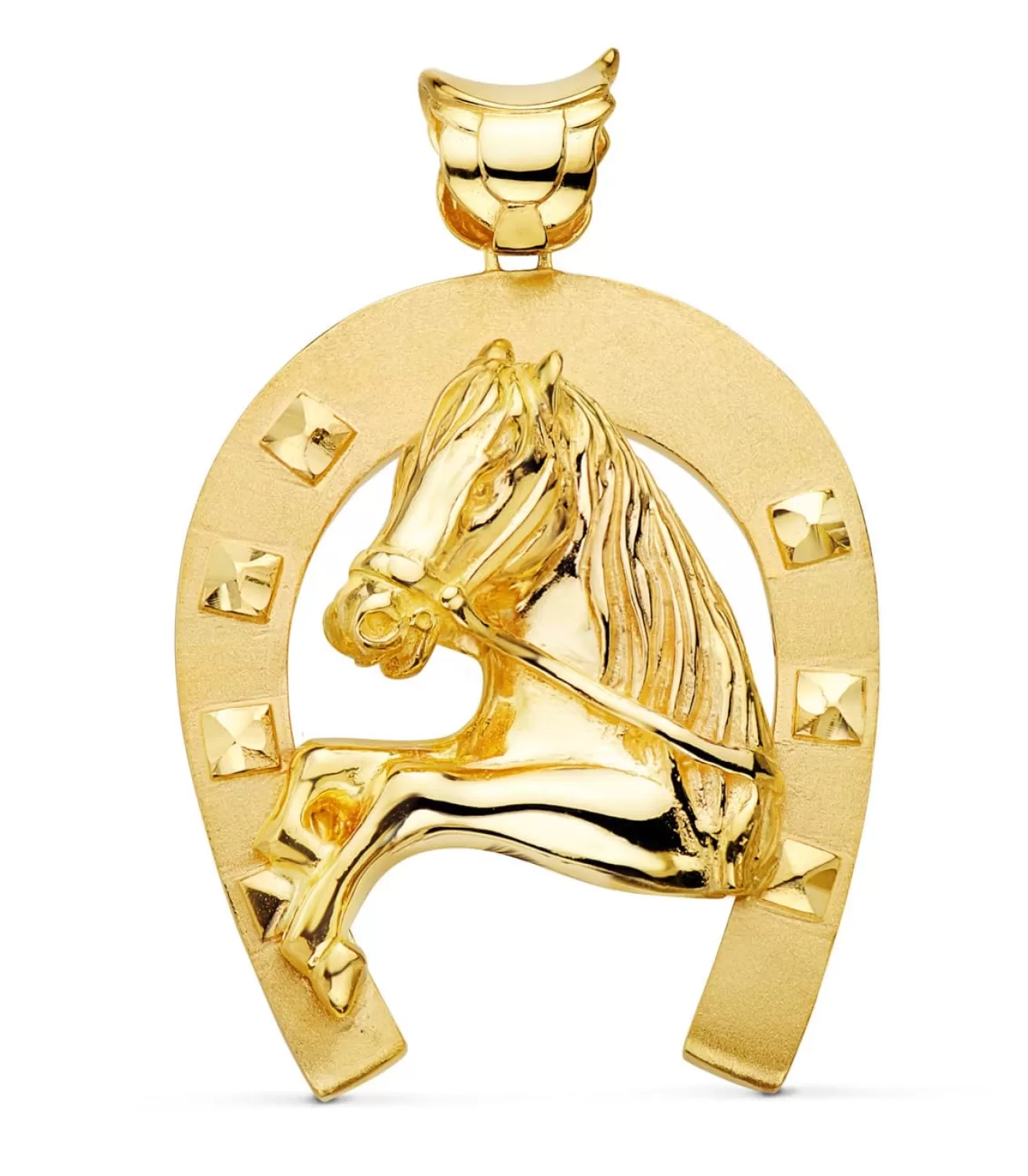 Colgante Herradura Silueta Caballo Oro 18K 60Mm<Alda Joyeros New