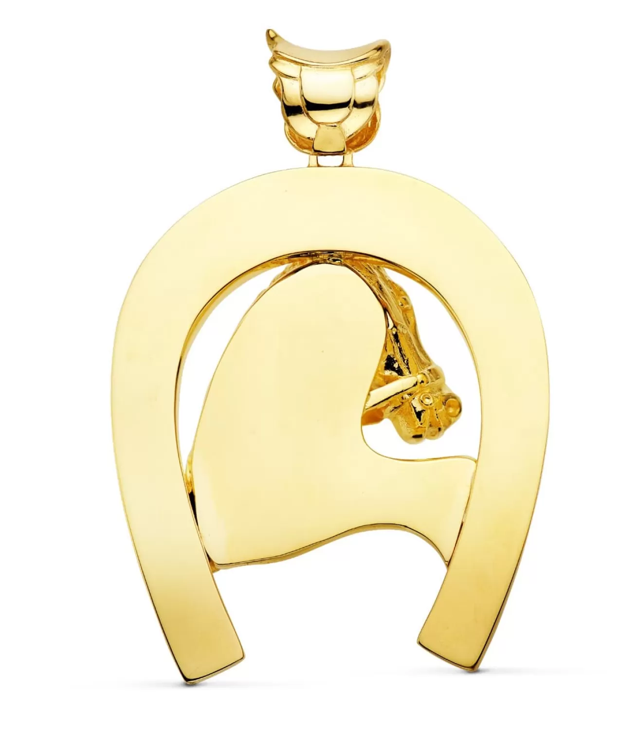 Colgante Herradura Silueta Caballo Oro 18K 60Mm<Alda Joyeros New