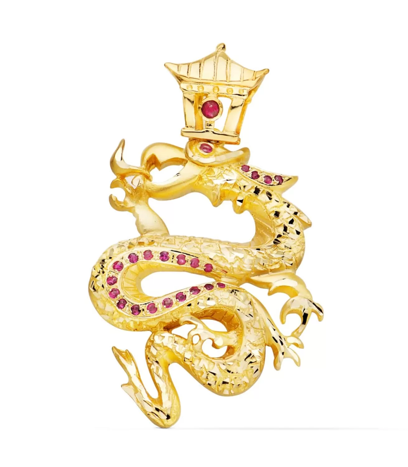 Colgante Hombre Dragon Oro Amarillo 18K Piedras Rojas<Alda Joyeros Flash Sale