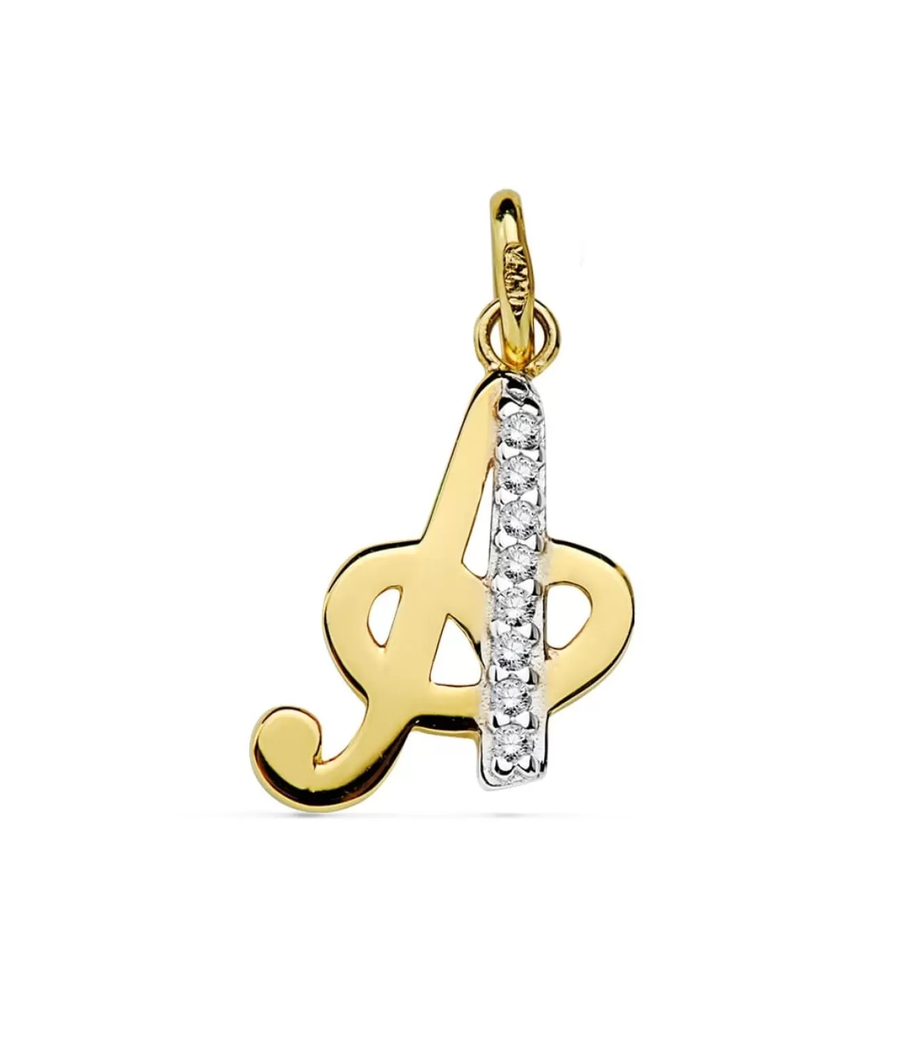 Colgante Inicial A Oro Amarillo 18 K 15 Mm<Alda Joyeros Online