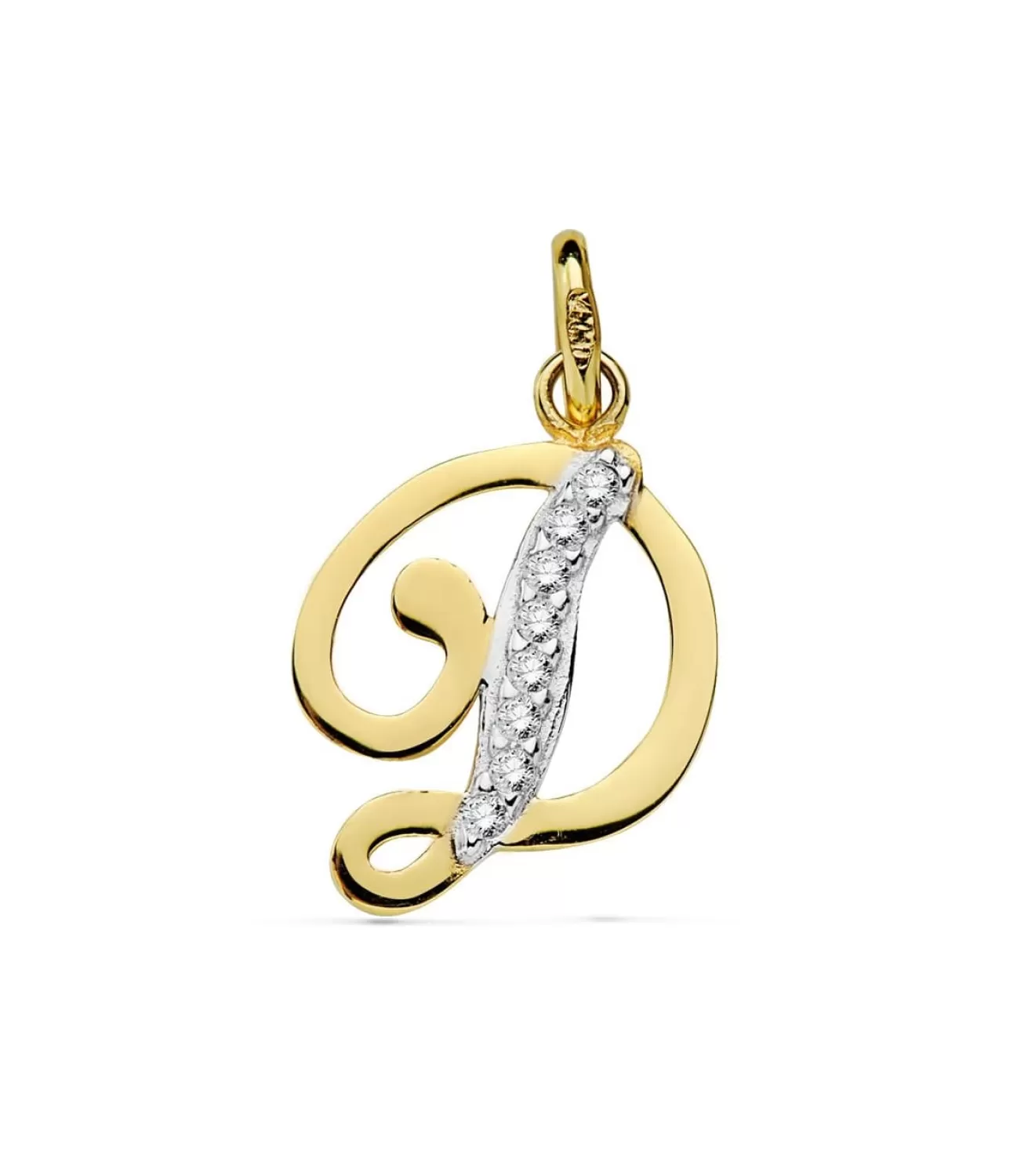 Colgante Inicial D Oro Amarillo 18 K 13 Mm<Alda Joyeros Online