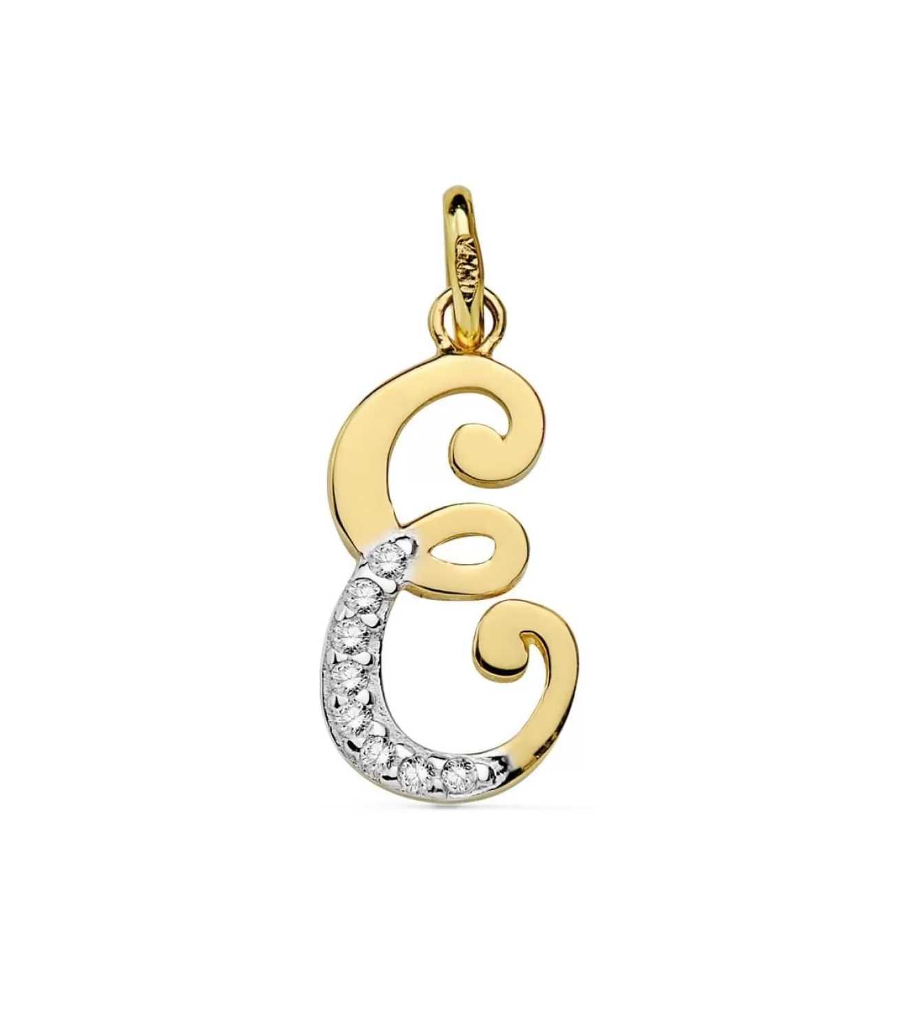 Colgante Inicial E Oro Amarillo 18 K 17 Mm<Alda Joyeros Flash Sale
