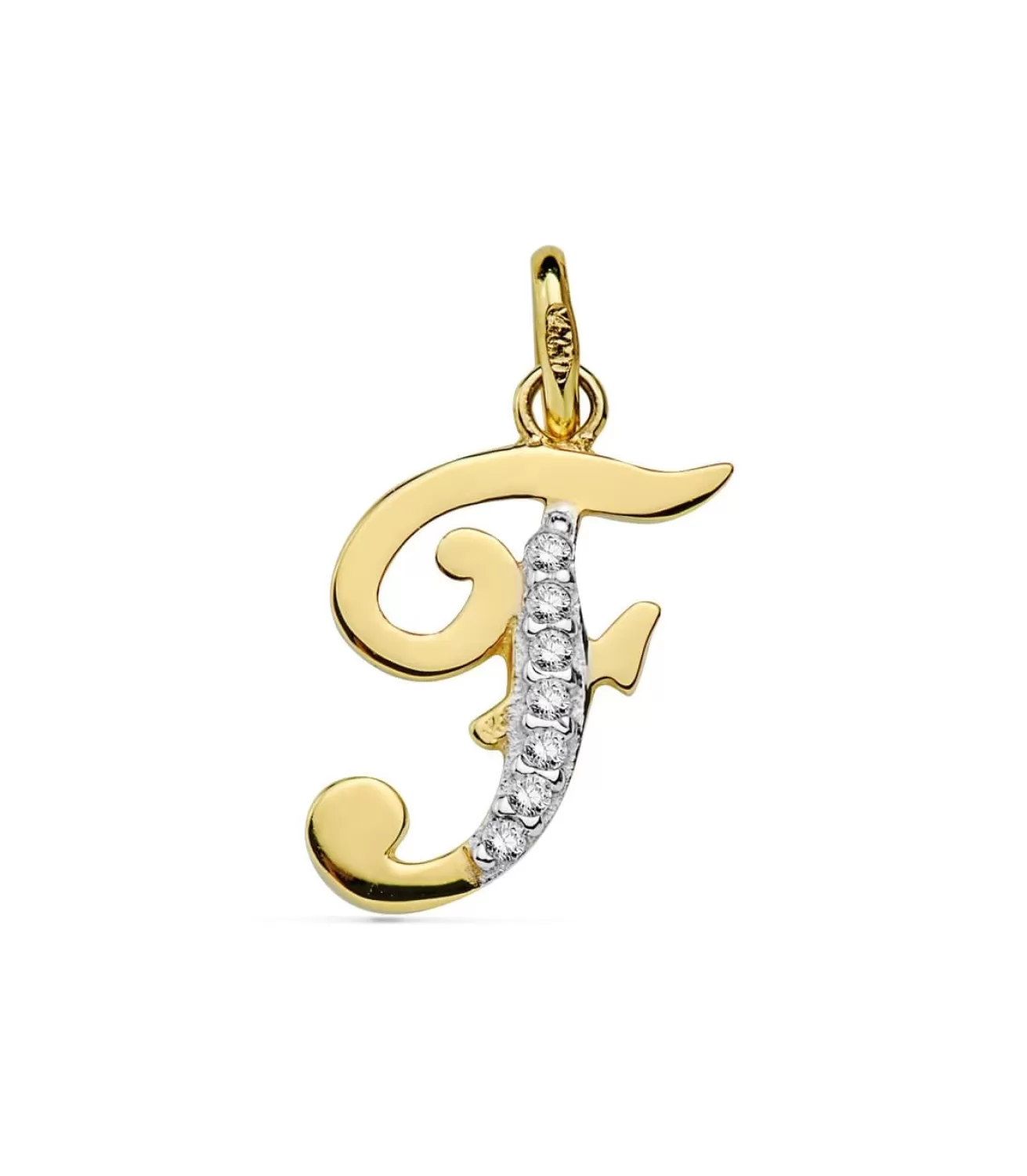 Colgante Inicial F Oro Amarillo 18 K 16 Mm<Alda Joyeros Store