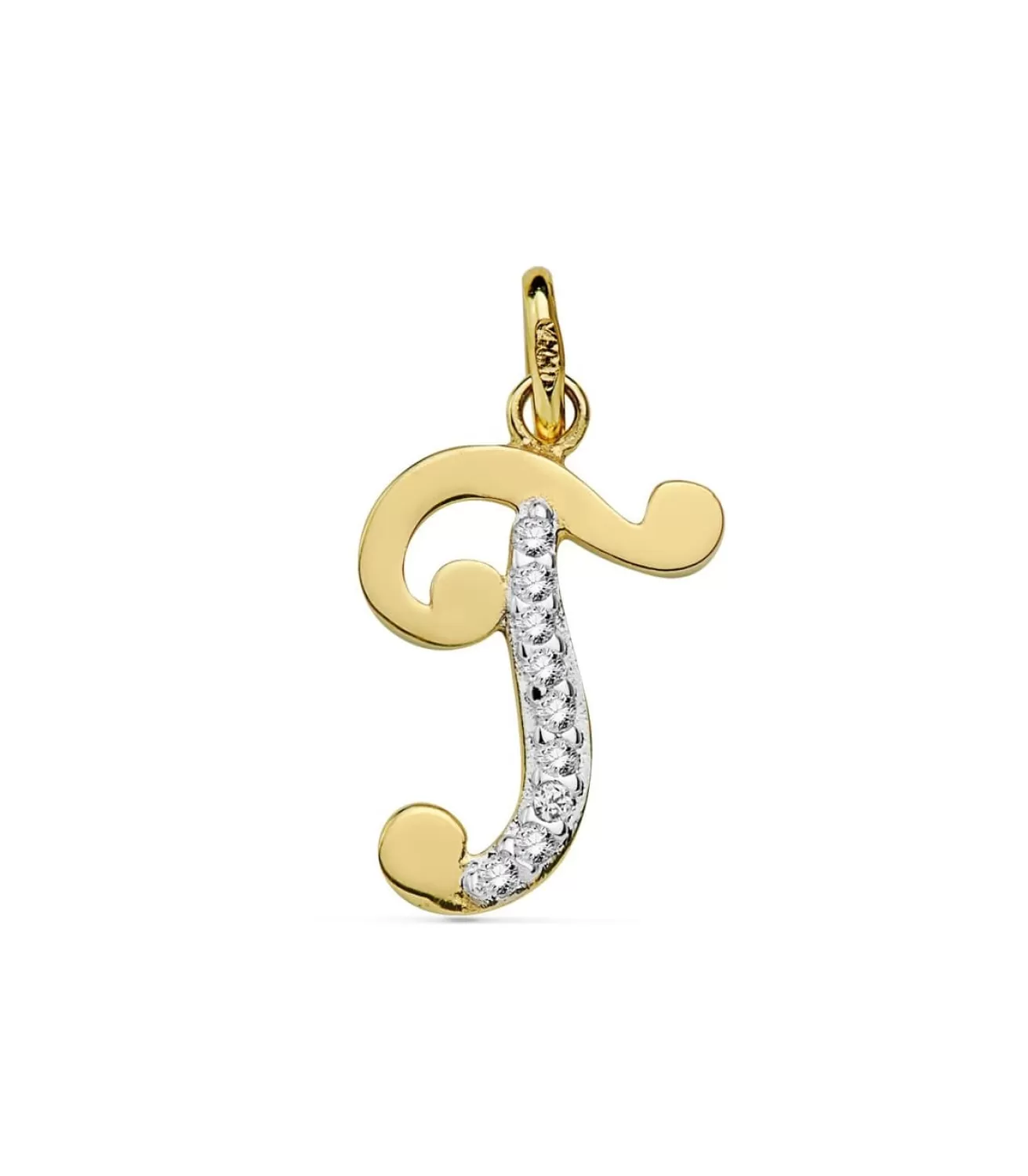 Colgante Inicial T Oro Amarillo 18 K 17Mm<Alda Joyeros Fashion