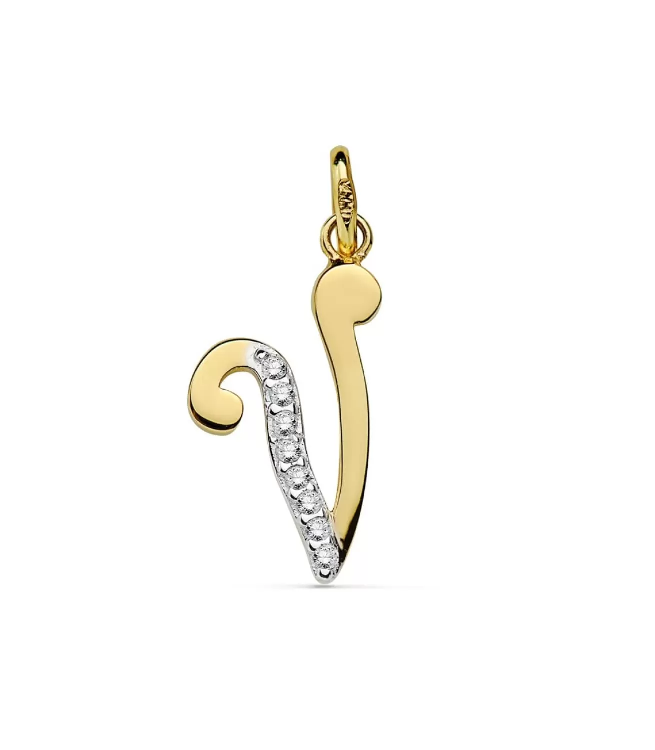 Colgante Inicial V Oro Amarillo 18 K 18Mm<Alda Joyeros Store