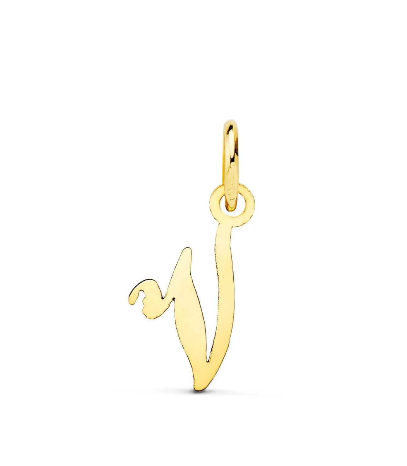 Colgante Inicial V Oro Amarillo 18K<Alda Joyeros Shop