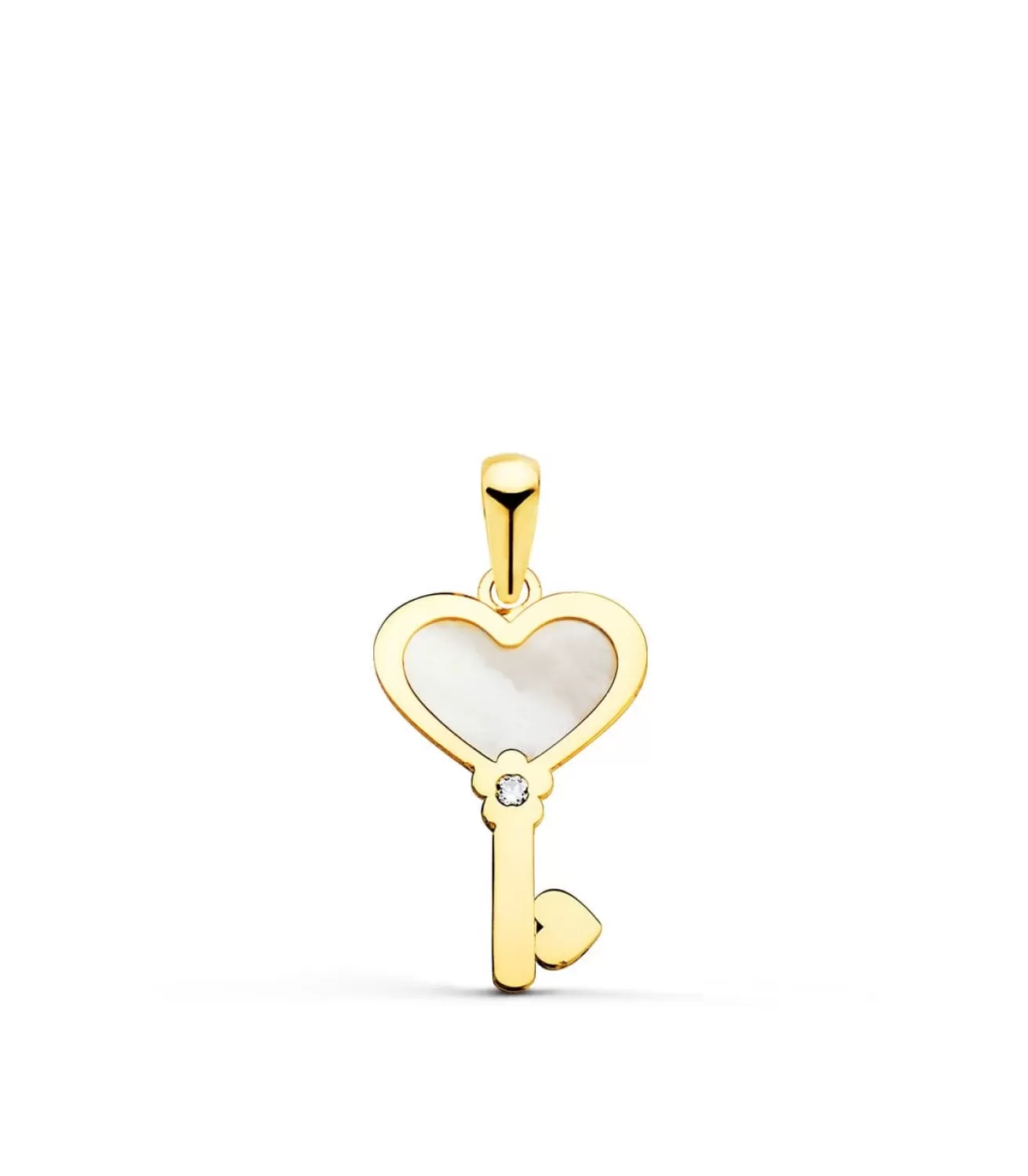 Colgante Llave Corazon Nacar Oro 18K<Alda Joyeros Sale