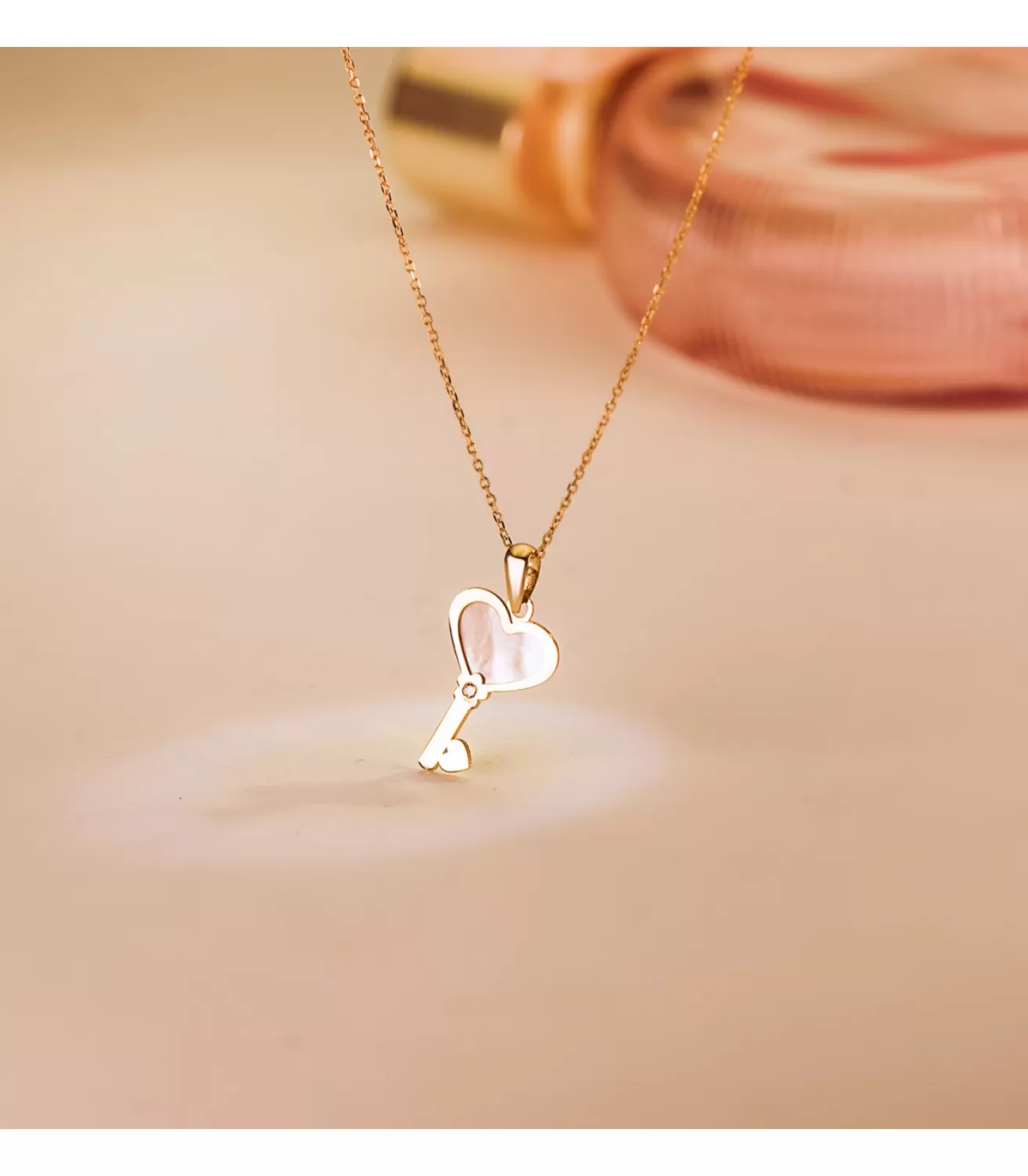 Colgante Llave Corazon Nacar Oro 18K<Alda Joyeros Sale