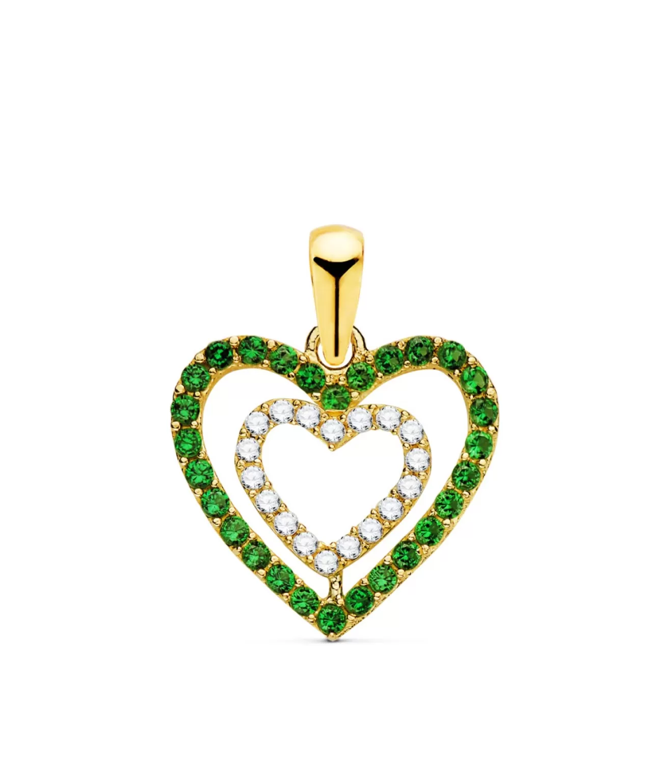 Colgante Love Heart Oro Amarillo 18K Verde<Alda Joyeros Flash Sale