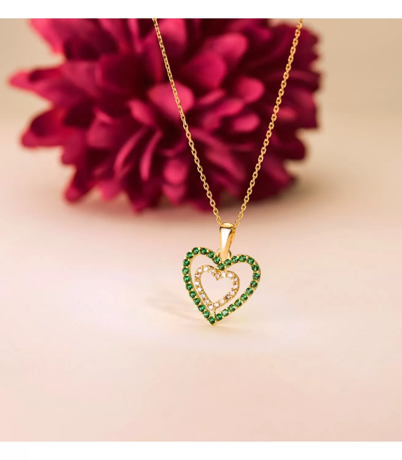 Colgante Love Heart Oro Amarillo 18K Verde<Alda Joyeros Flash Sale