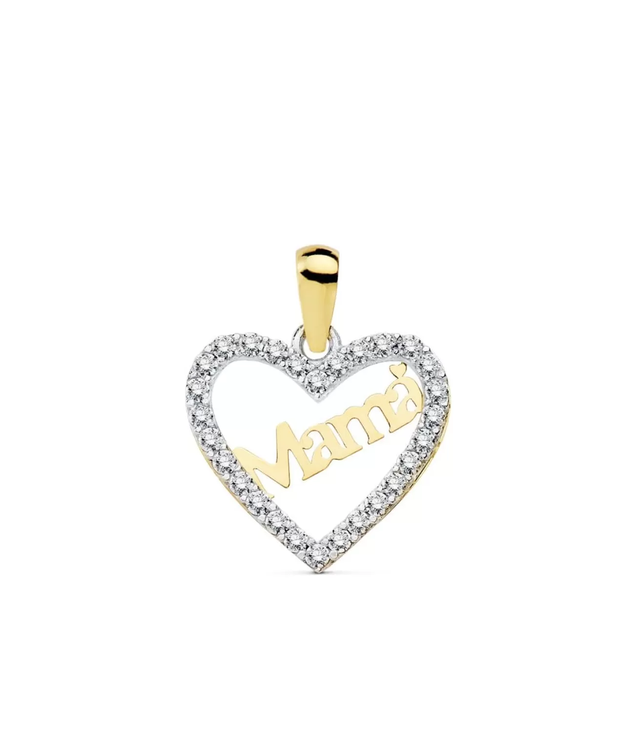 Colgante Love Mum Oro Bicolor 18K Circonitas<Alda Joyeros Cheap