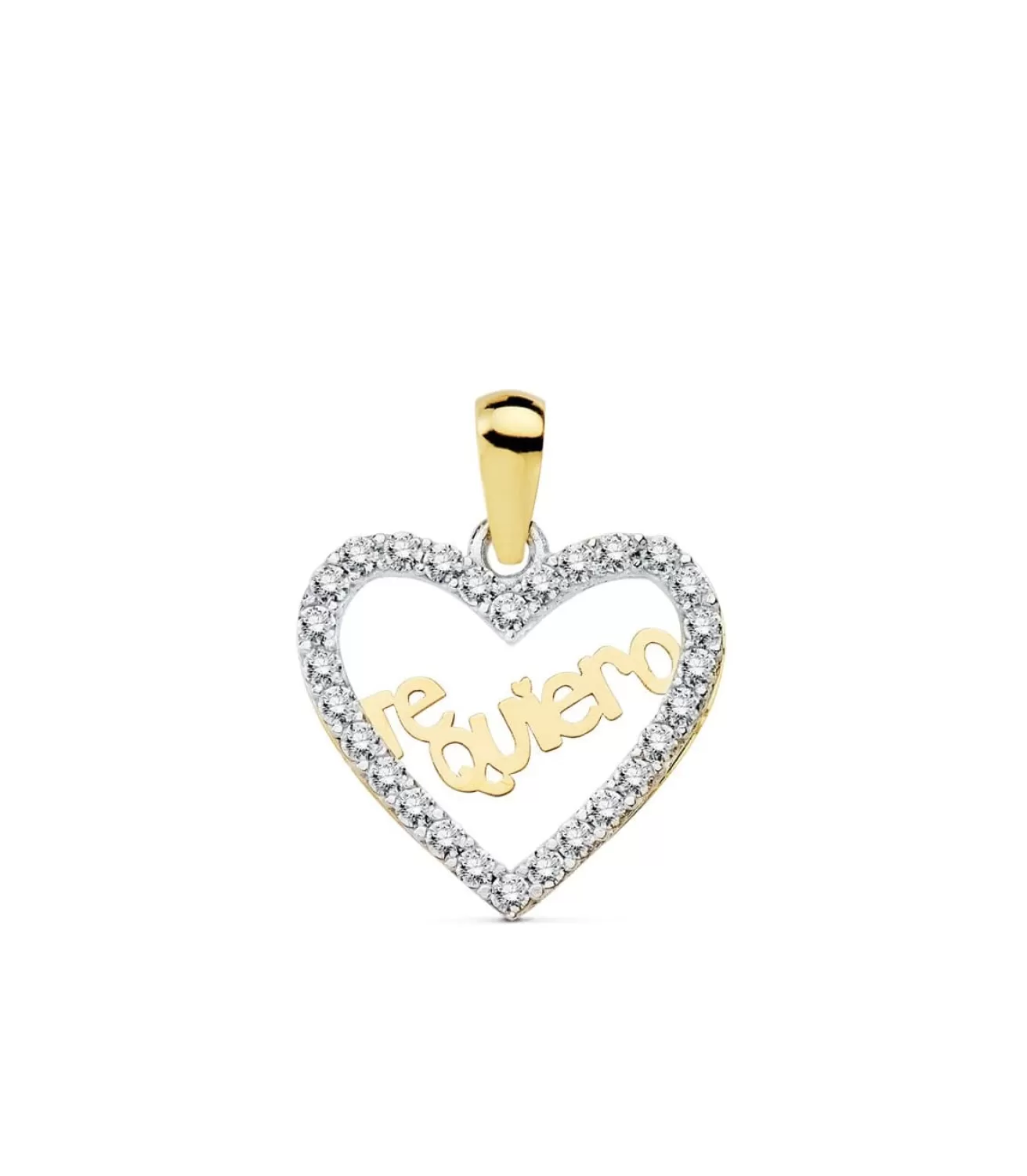 Colgante Love "Te Quiero" Oro Bicolor 18K Circonitas<Alda Joyeros Sale