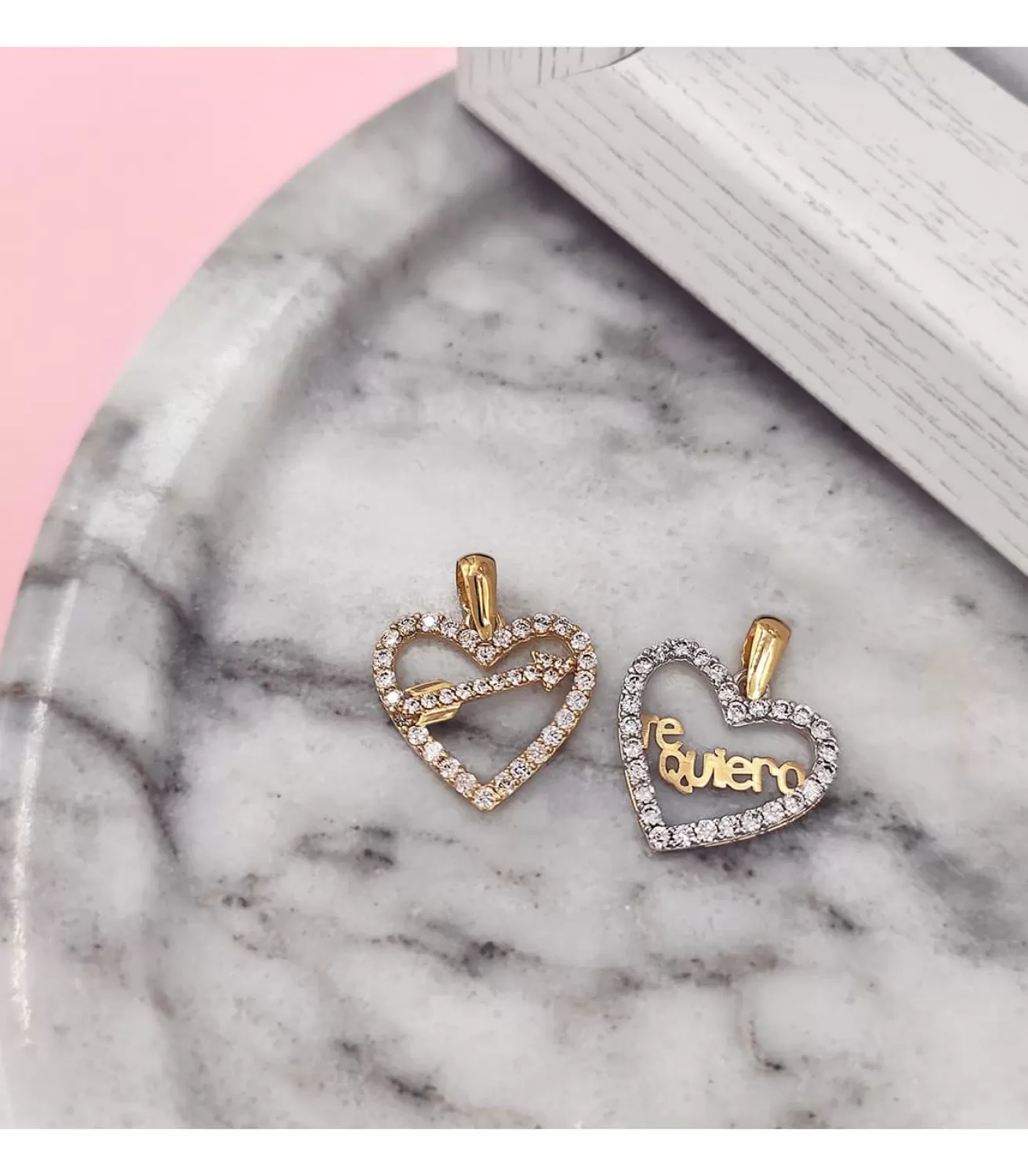 Colgante Love "Te Quiero" Oro Bicolor 18K Circonitas<Alda Joyeros Sale