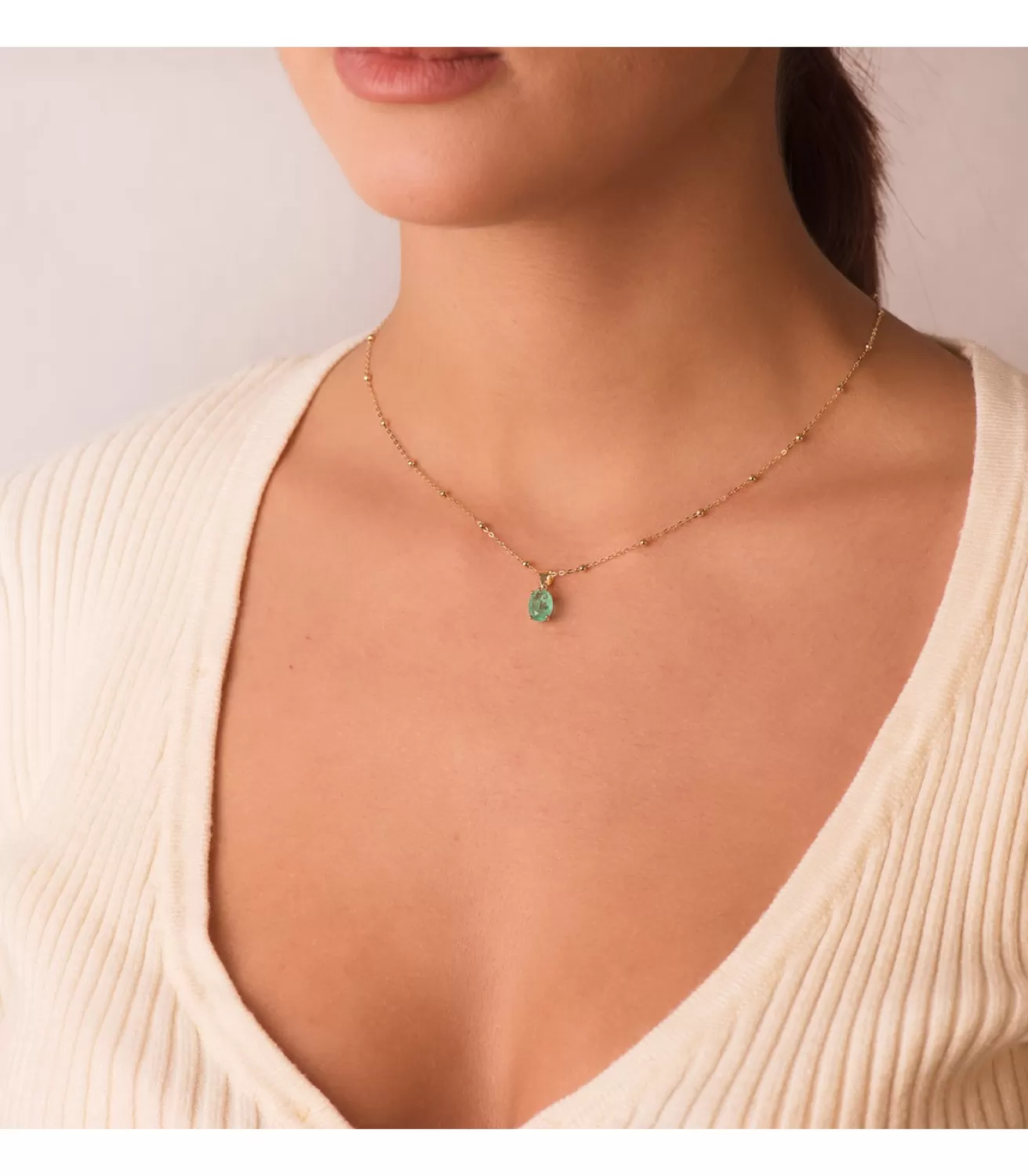 Colgante Lyra Oro 18K Cuarzo Verde<Alda Joyeros Sale