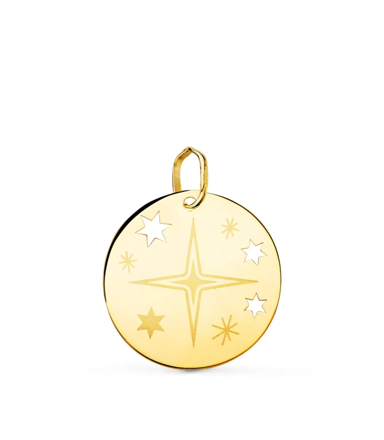 Colgante Magic Universe 18 K Medalla Estrella<Alda Joyeros New