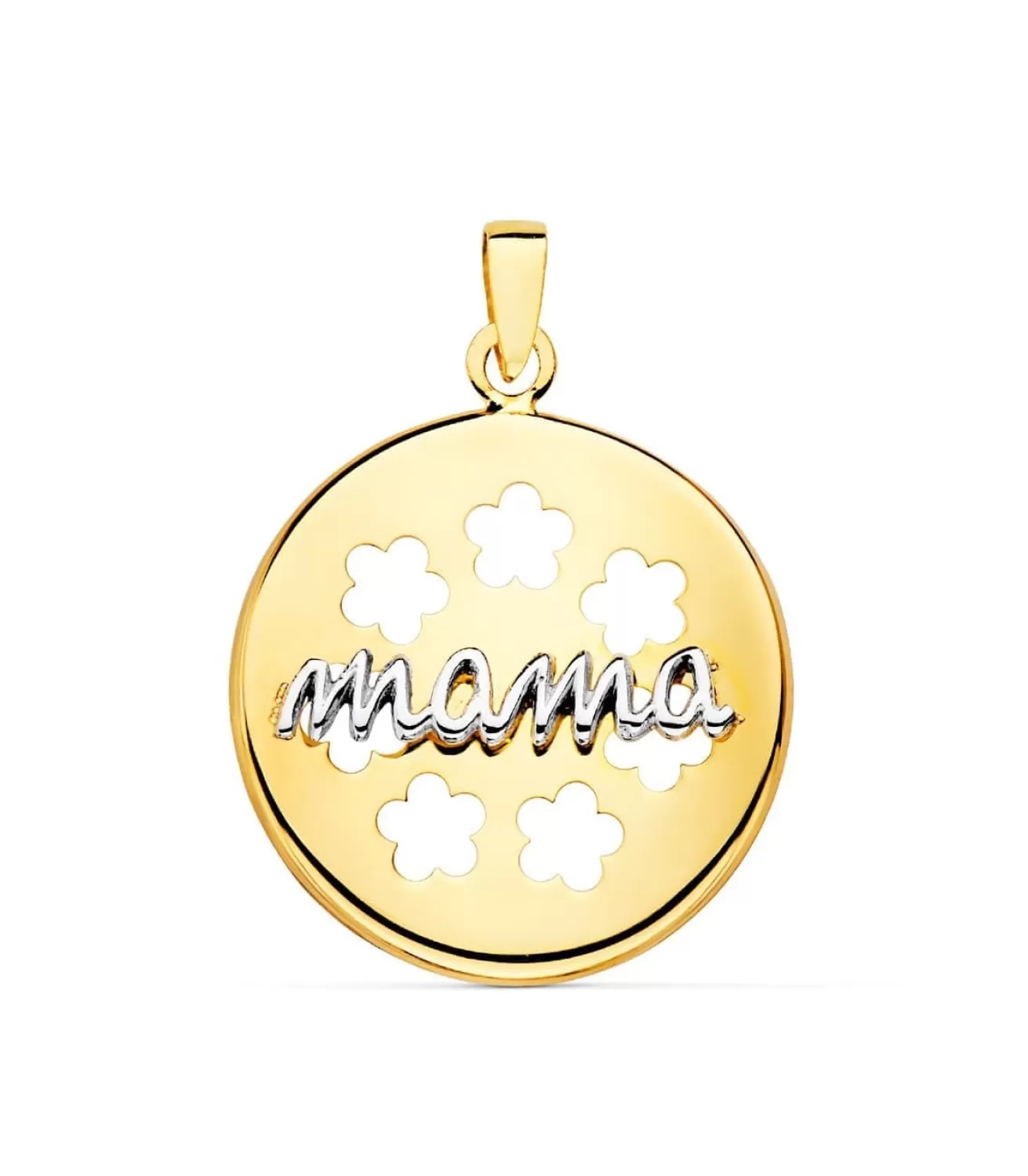Colgante Mama Chapa Oro Bicolor 18K<Alda Joyeros Store