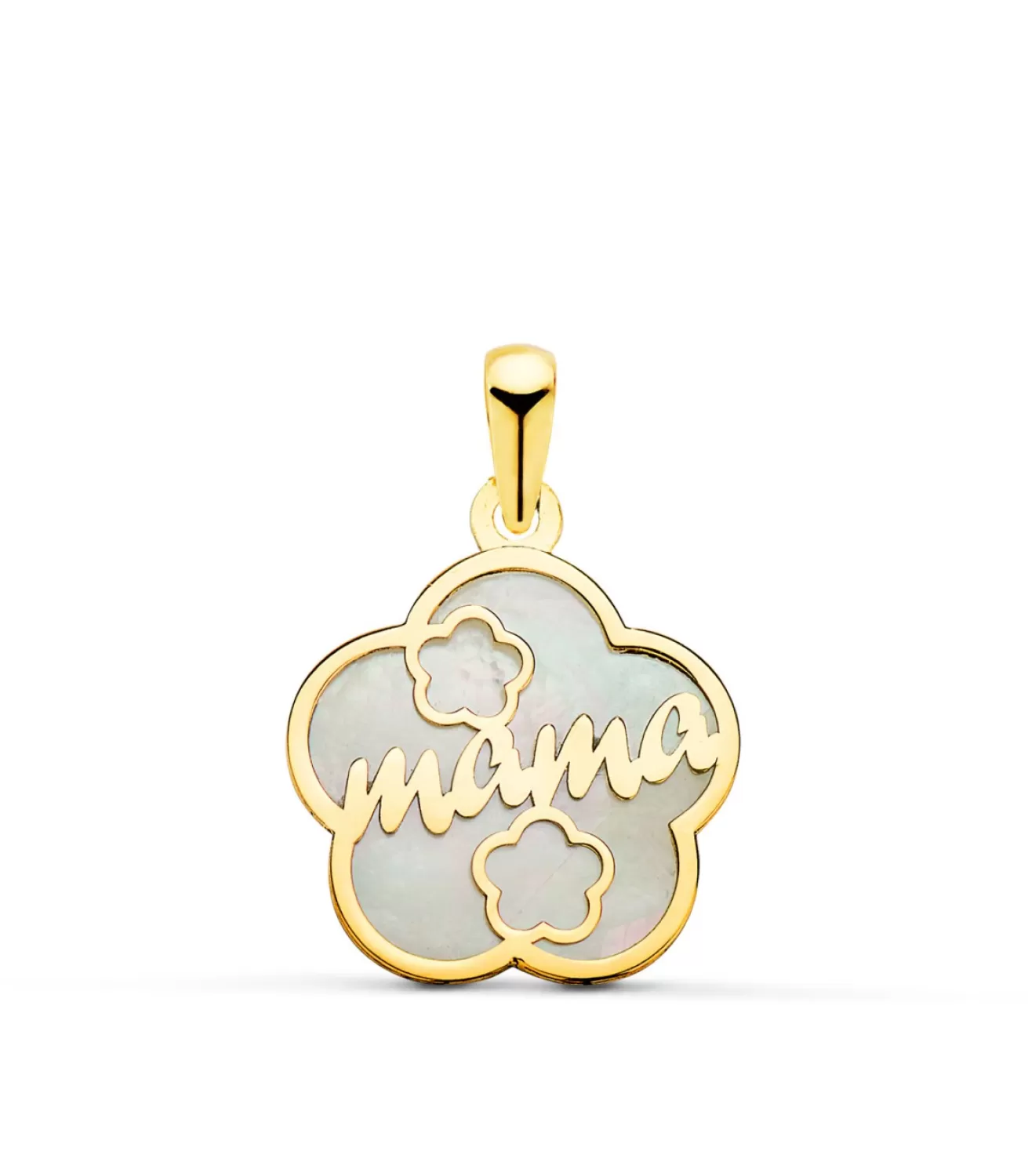 Colgante Mama Nacar Oro 18K Flor<Alda Joyeros New