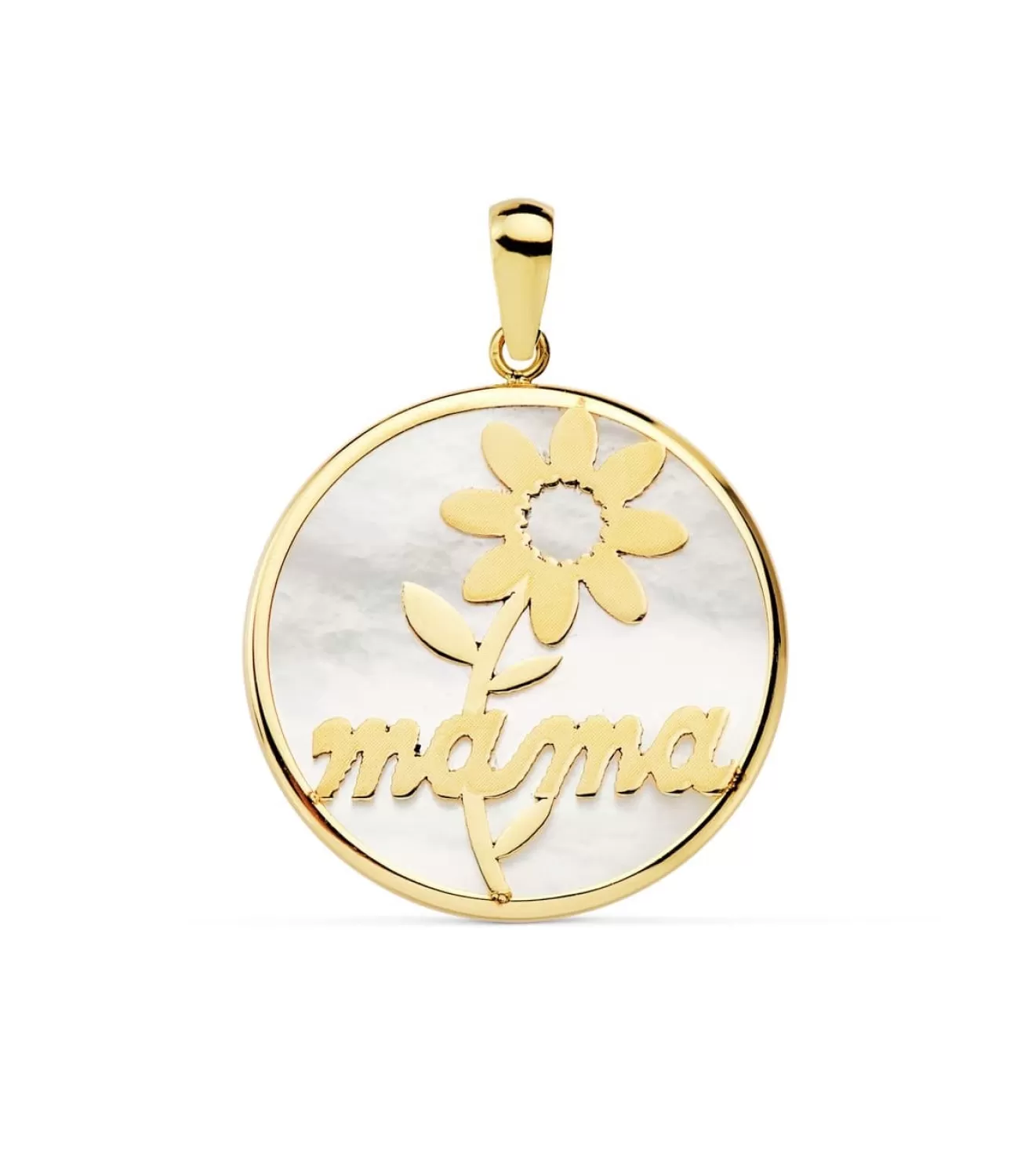 Colgante Mama Oro Amarillo 18K Nacar Y Margarita 20Mm<Alda Joyeros Online