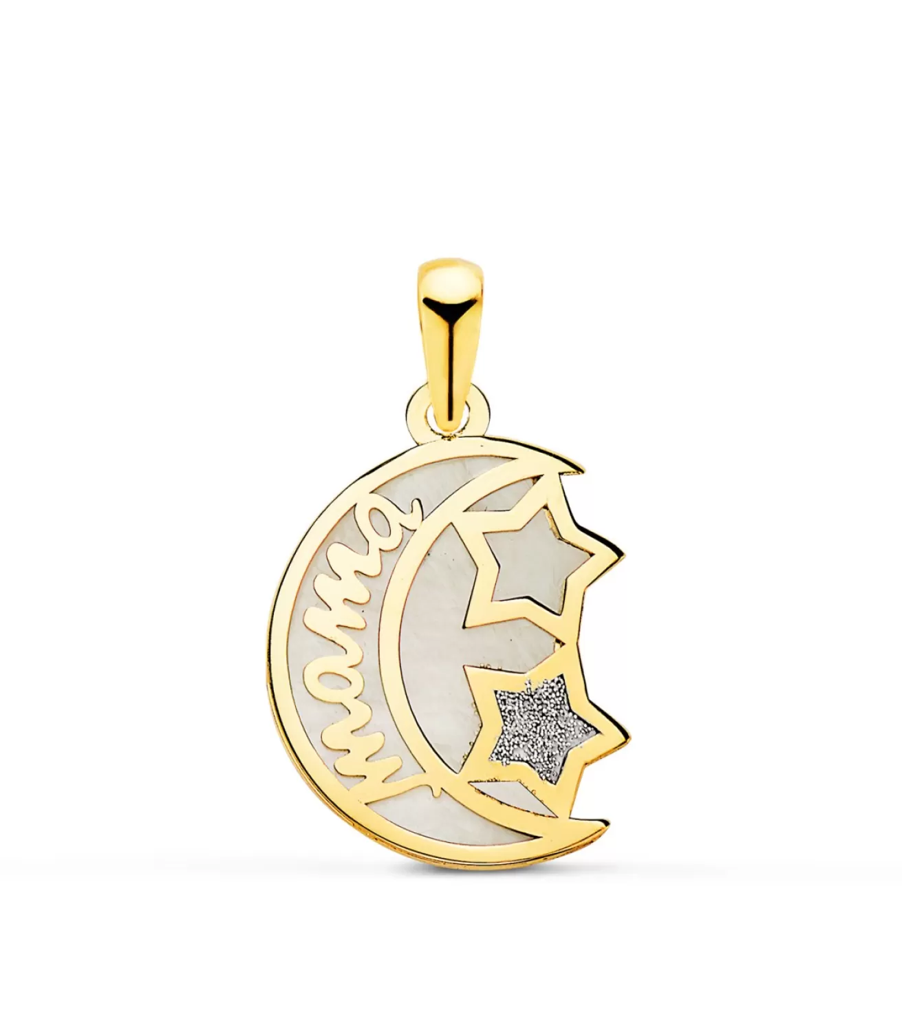Colgante Mama Polvo De Diamante Oro 18K Luna<Alda Joyeros Online