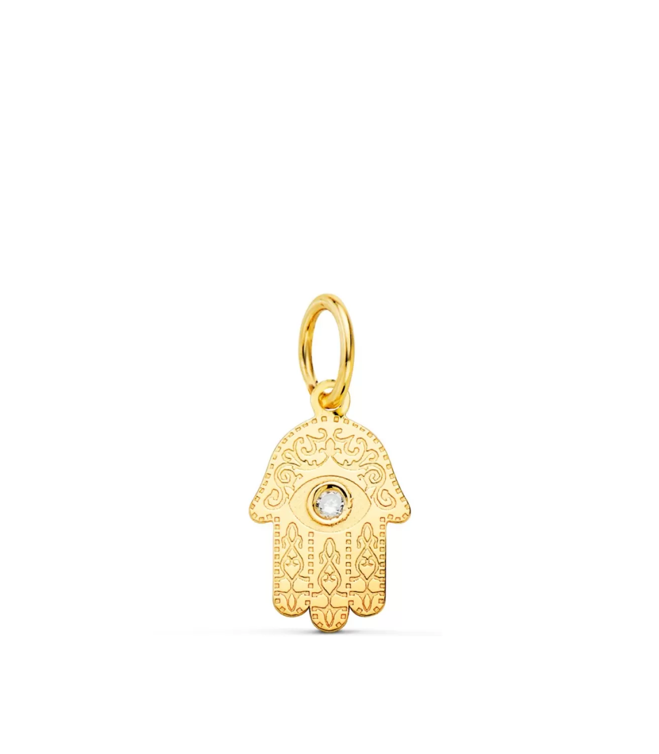 Colgante Mano De Fatima Circonita Oro 18 K 11 Mm<Alda Joyeros Flash Sale