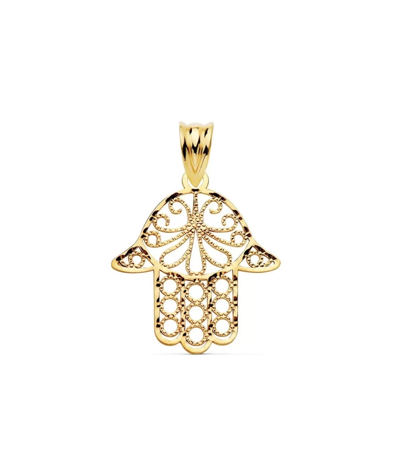 Colgante Mano De Fatima Hamsa Oro 18K 20 Mm<Alda Joyeros Sale