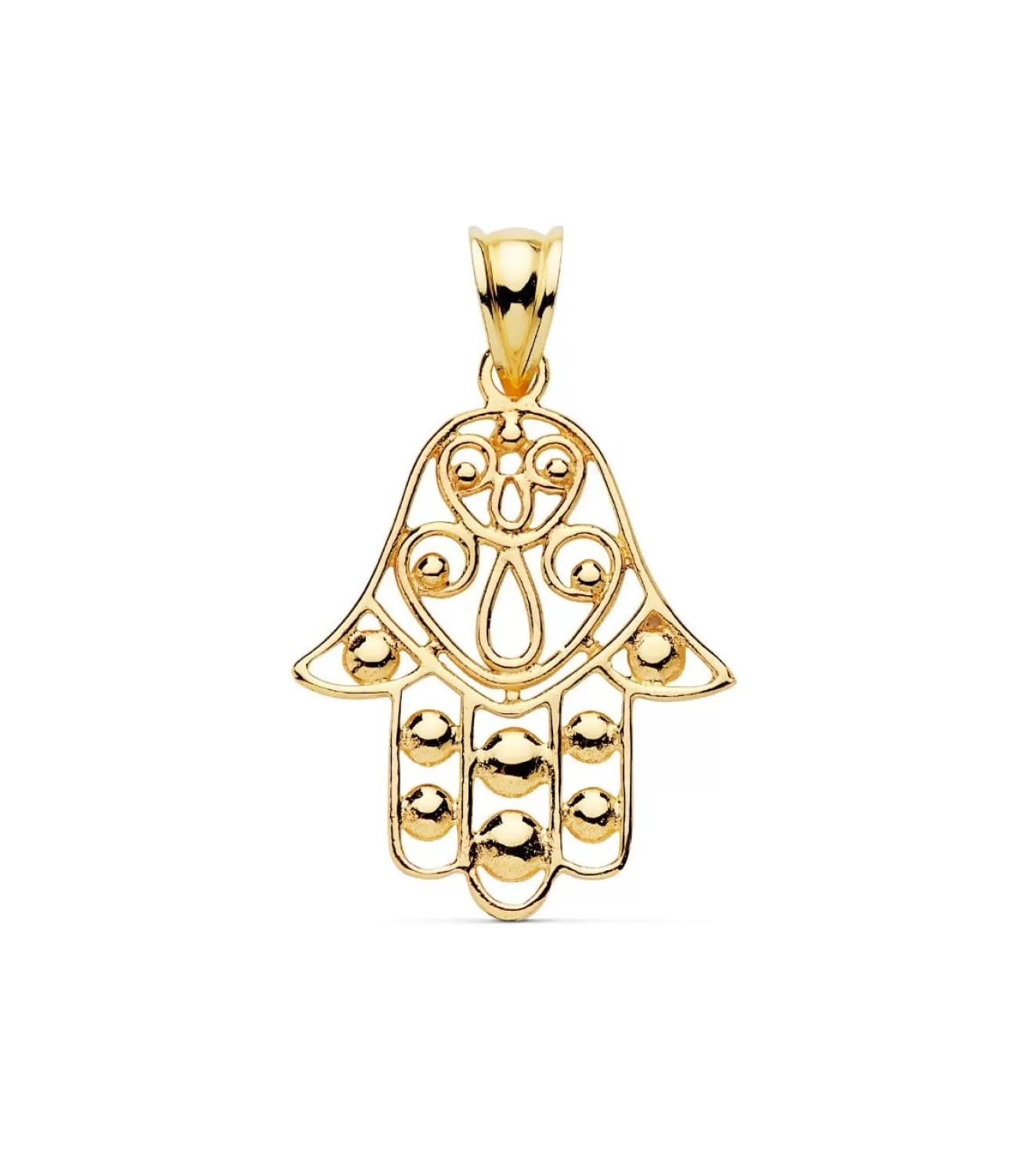 Colgante Mano De Fatima Hamsa Oro 18K 27 Mm<Alda Joyeros Store
