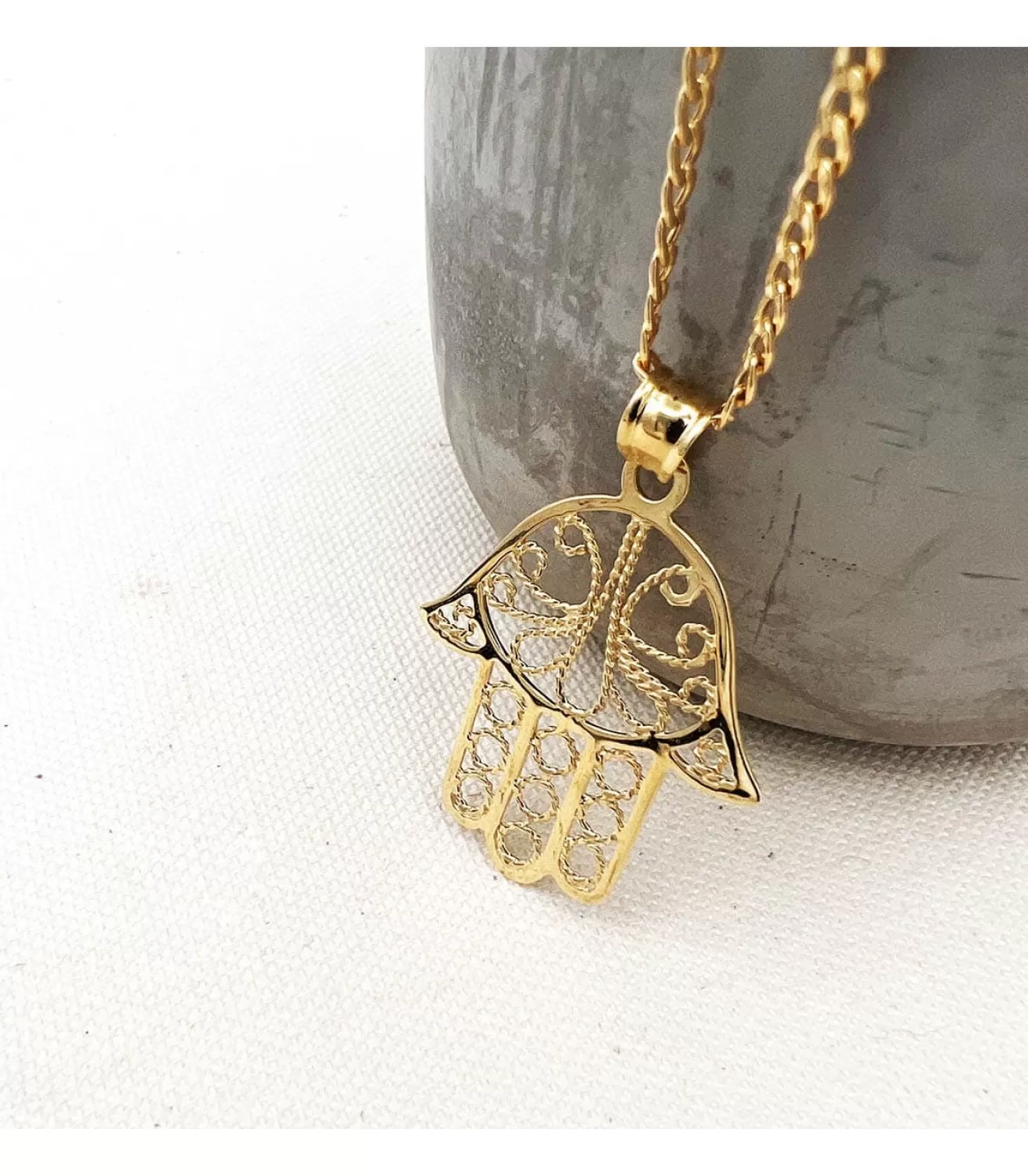 Colgante Mano De Fatima Hamsa Oro 18K 36 Mm<Alda Joyeros Best