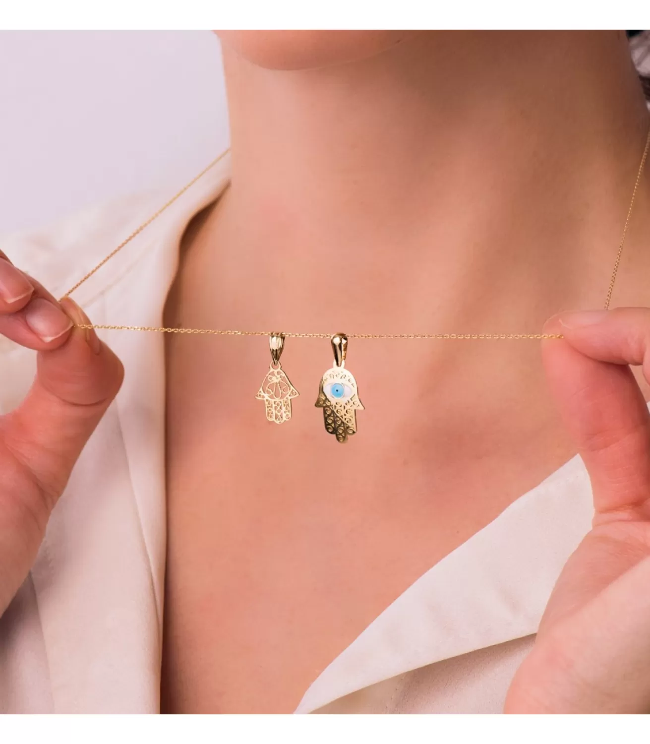 Colgante Mano De Fatima Ligero Oro 18K<Alda Joyeros Store