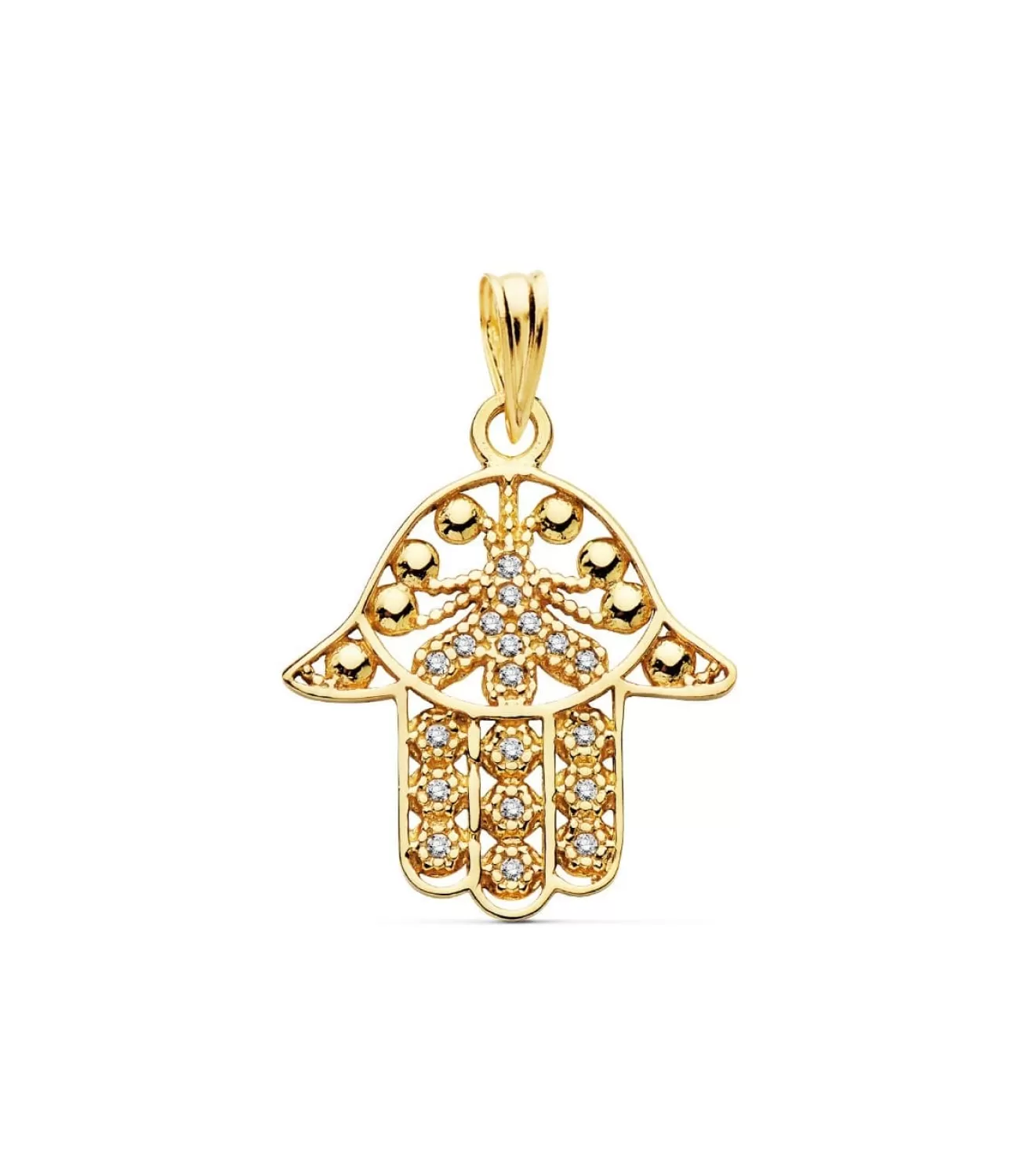 Colgante Mano Fatima Calada 18K 19Mm<Alda Joyeros Online