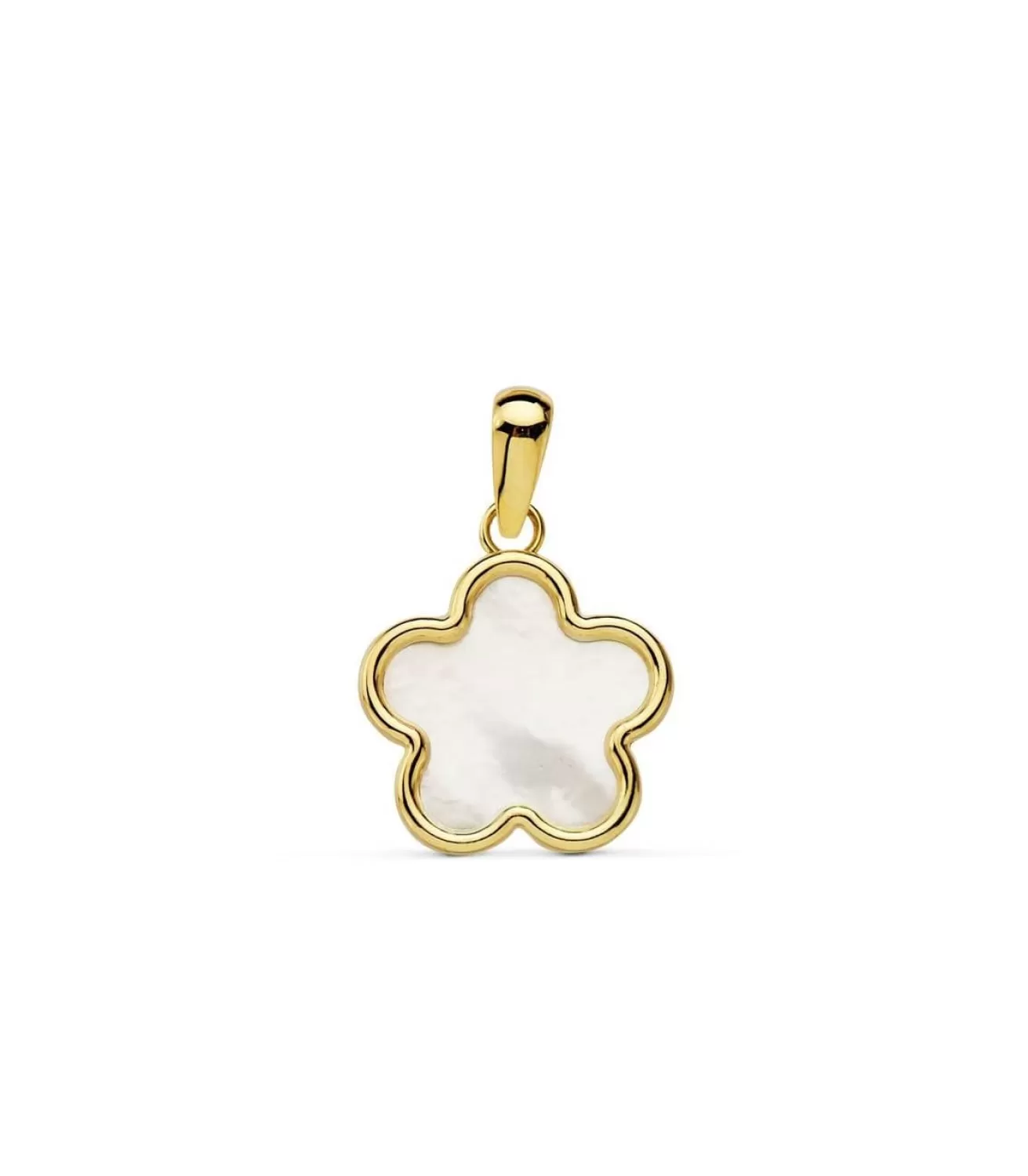 Colgante Mujer Flor Nacar Oro Amarillo 18 Ktes<Alda Joyeros Clearance