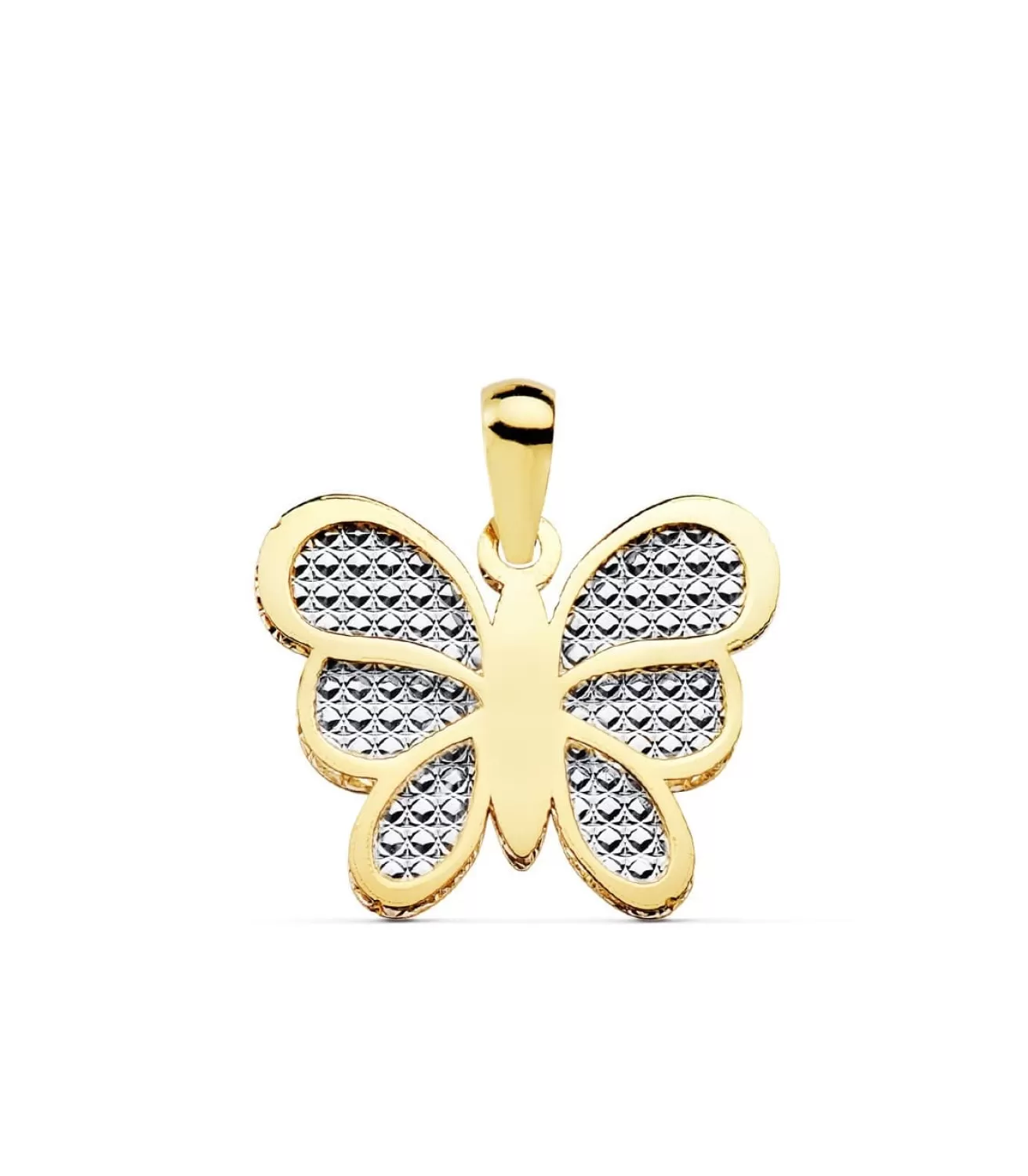 Colgante Mujer Silvia Oro Bicolor 18K Mariposa 17 Mm<Alda Joyeros Best Sale