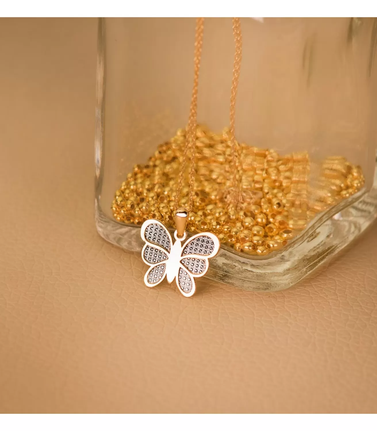 Colgante Mujer Silvia Oro Bicolor 18K Mariposa 17 Mm<Alda Joyeros Best Sale