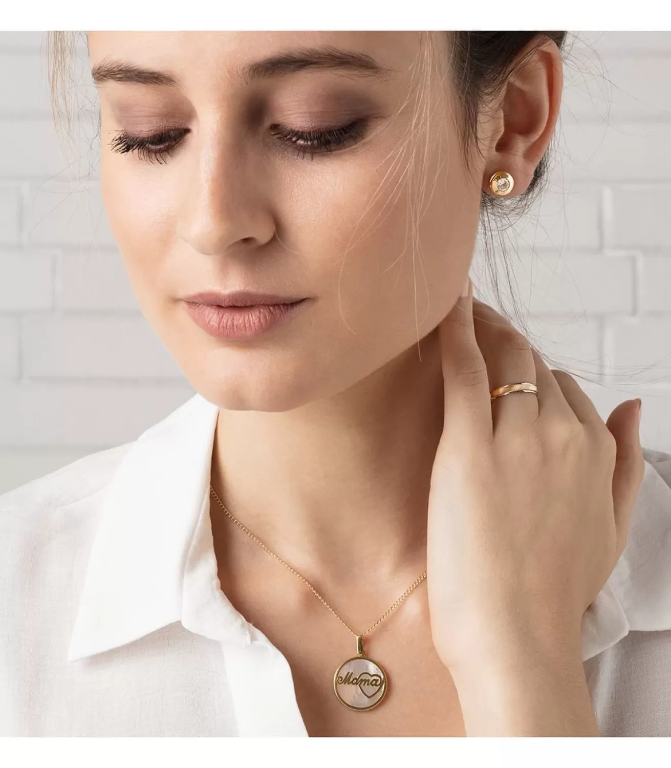 Colgante Nacar Mama Corazon Oro Amarillo 18K 20Mm<Alda Joyeros Discount
