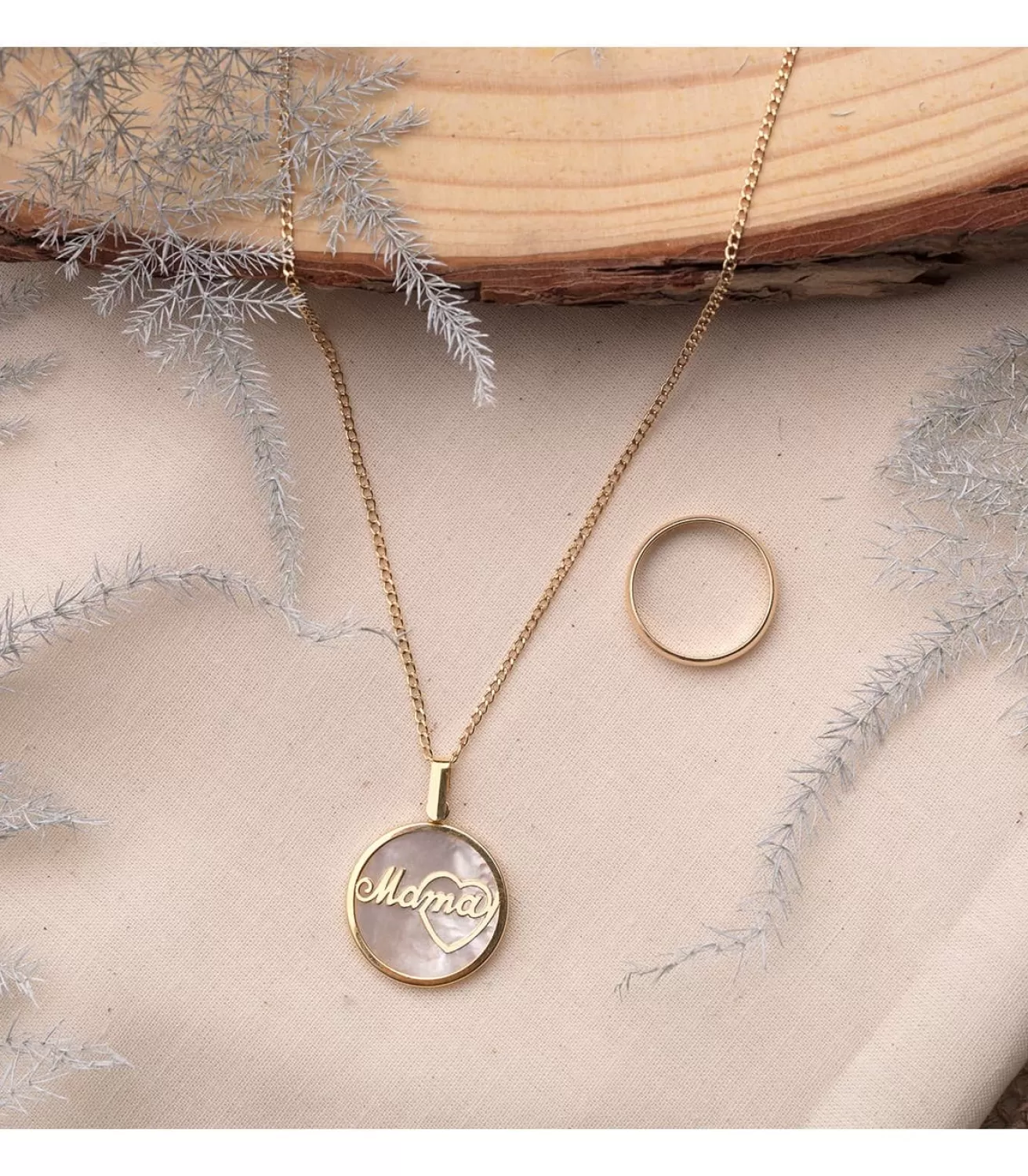 Colgante Nacar Mama Corazon Oro Amarillo 18K 20Mm<Alda Joyeros Discount