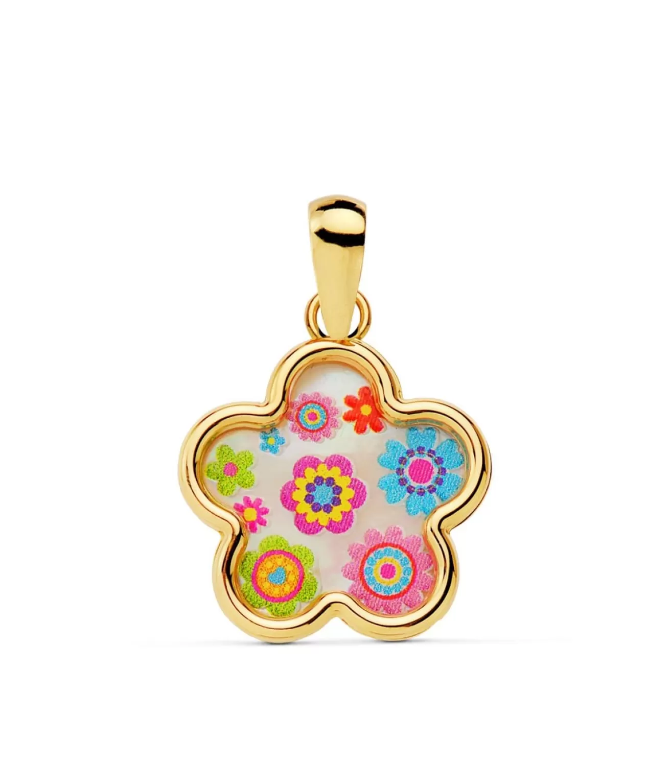 Colgante Niña Aloha Oro 18K Flor 13Mm<Alda Joyeros Fashion