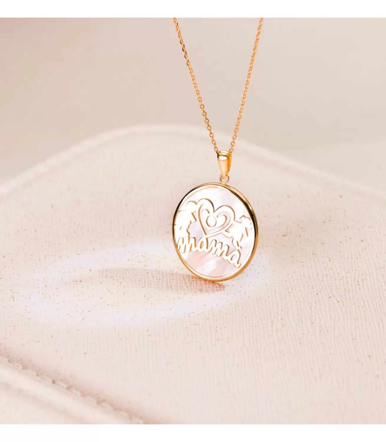 Colgante Nino Y Niña Mama Oro 18K Nacar<Alda Joyeros New
