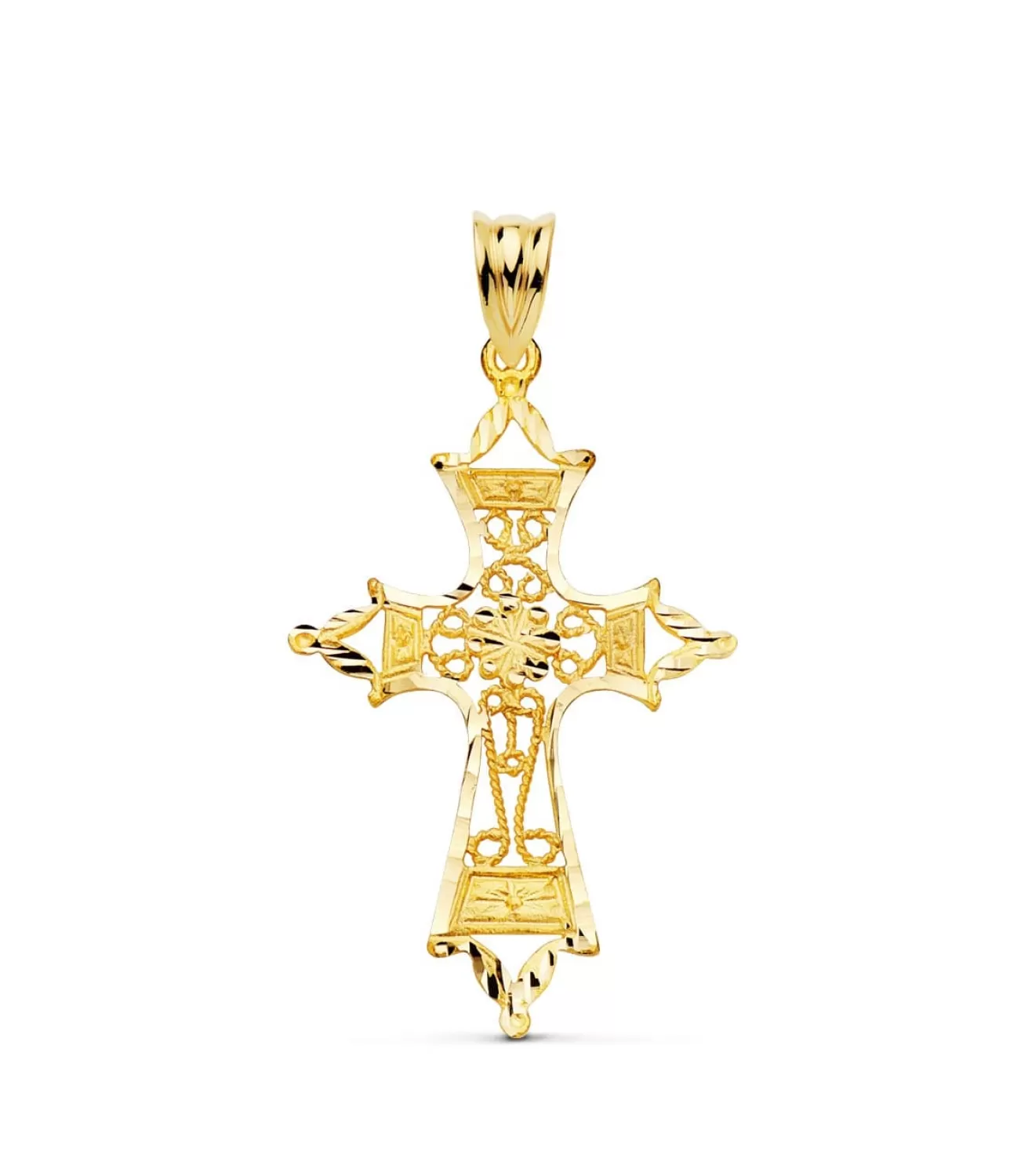 Colgante Oro 18K Cruz Filigrana 37 Mm<Alda Joyeros Best Sale