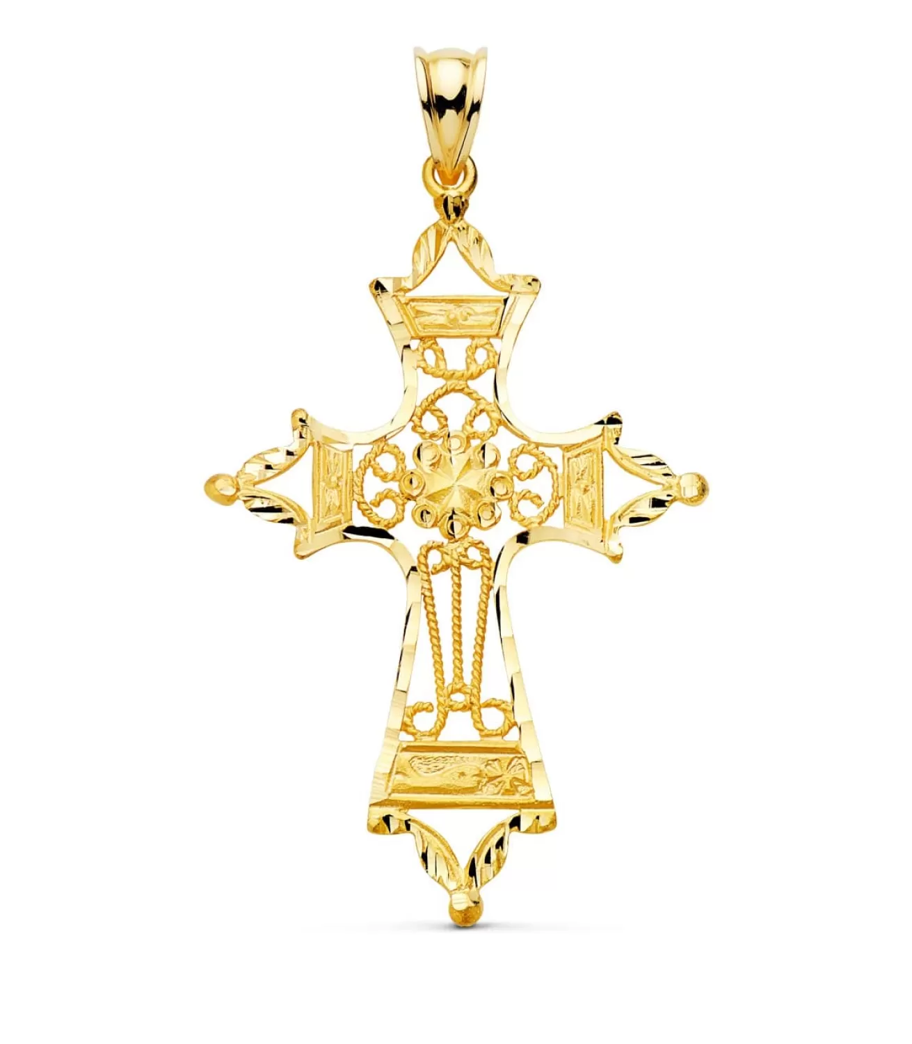 Colgante Oro 18K Cruz Filigrana 46 Mm<Alda Joyeros Fashion