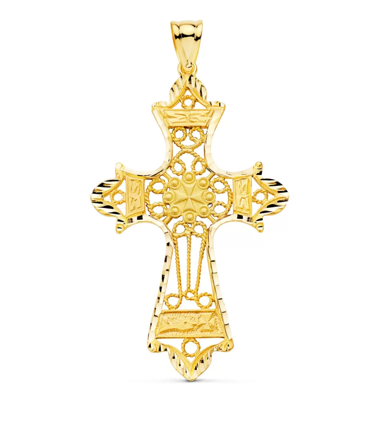 Colgante Oro 18K Cruz Filigrana 60 Mm<Alda Joyeros Flash Sale