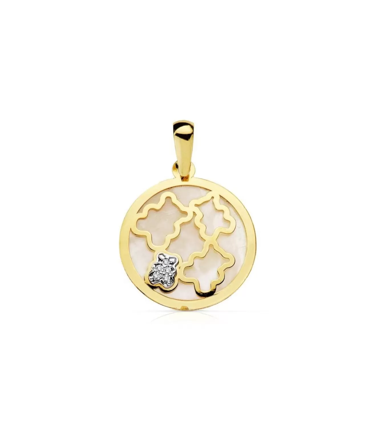 Colgante Oro Bicolor 18K Osos De Nacar<Alda Joyeros Discount