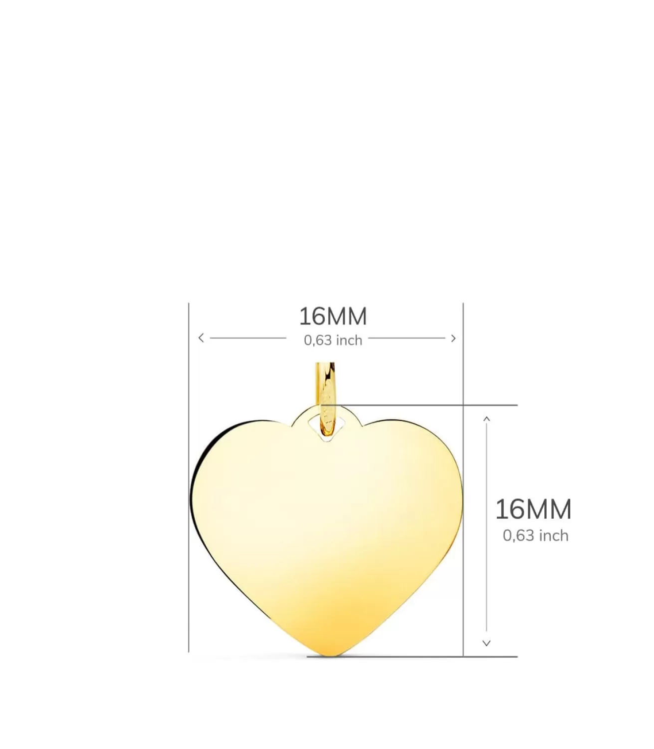 Colgante Personalizado Corazon Oro 18K 16Mm<Alda Joyeros Clearance