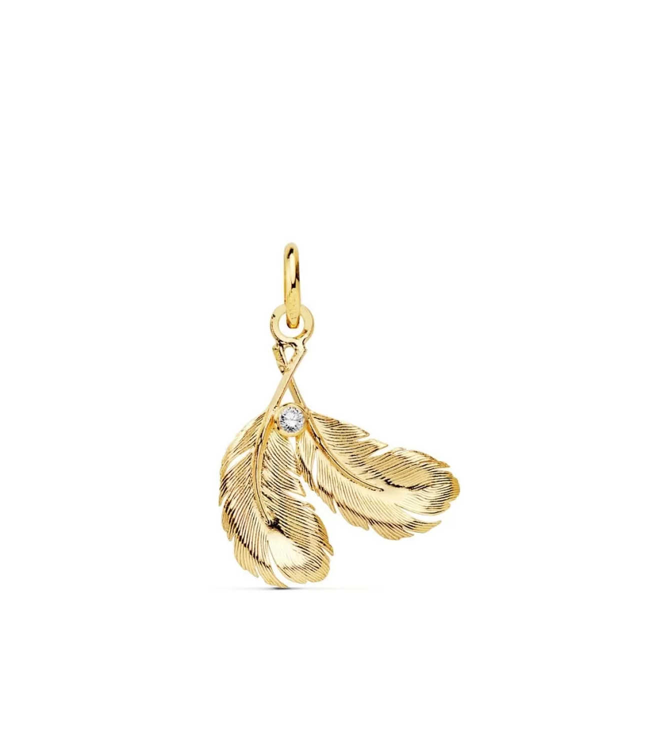 Colgante Plumas Oro Amarillo 18K 17 Mm<Alda Joyeros Cheap
