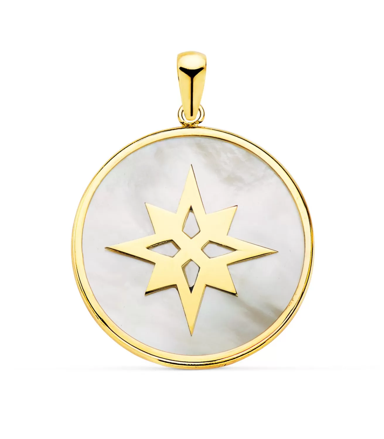 Colgante Rosa De Los Vientos Oro Amarillo 18K Nacar<Alda Joyeros New